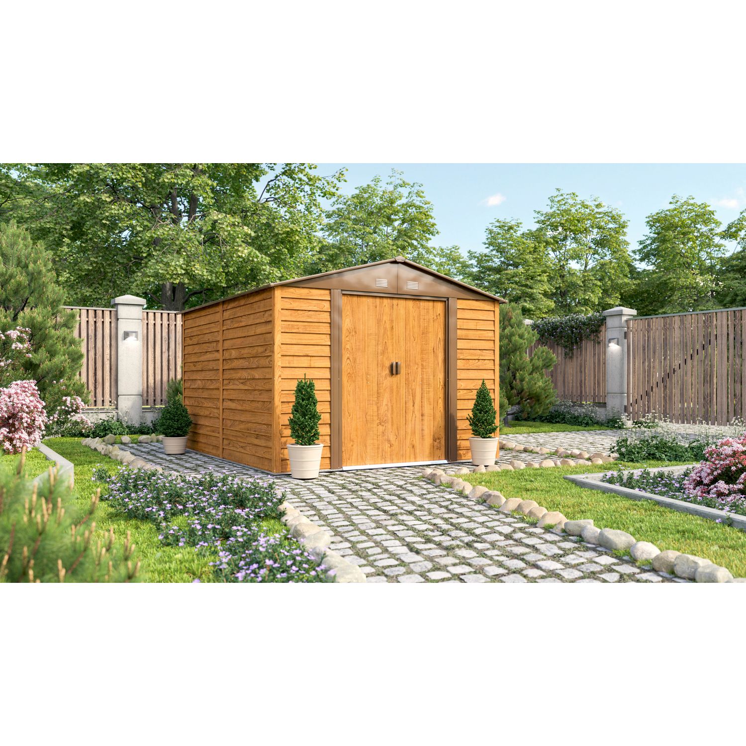 Praxis Nona Tuinhuis Frankfurt Ii - Houtoptiek - 278x323cm