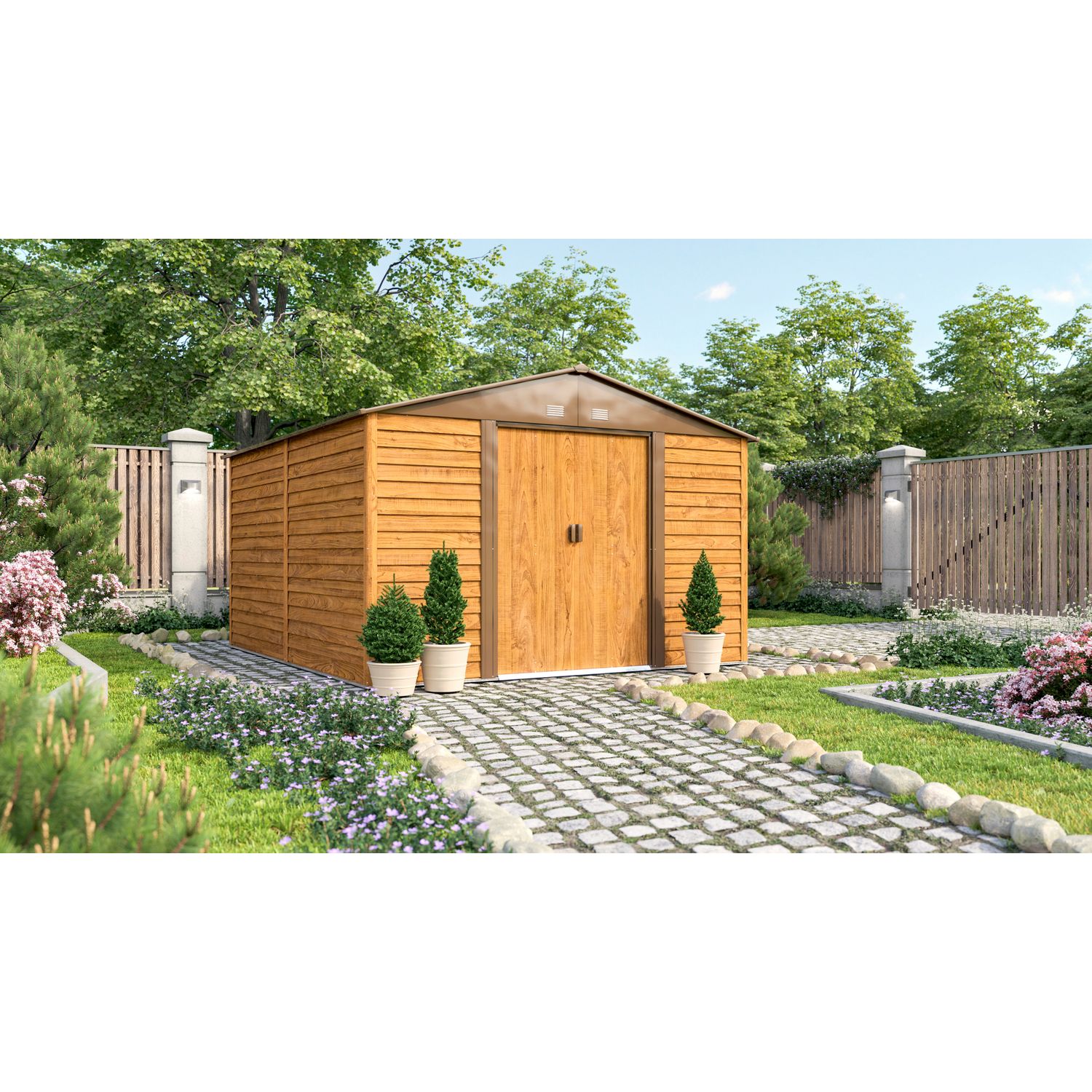 Praxis No Name Tuinhuis Frankfurt Ii - Houtoptiek/noten - 321x366cm