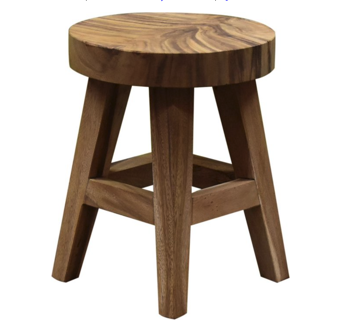 AVH-Collectie Boomstam krukje rond 4 poot 36x36xH46 cm