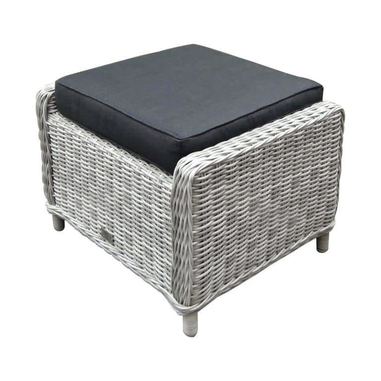 AVH-Collectie Ibiza voetenbank 64x52xH43 cm wit grijs