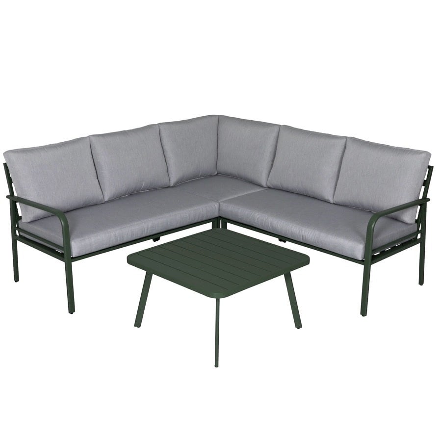 AVH-Collectie Cottica hoek loungeset 4 delig groen aluminium