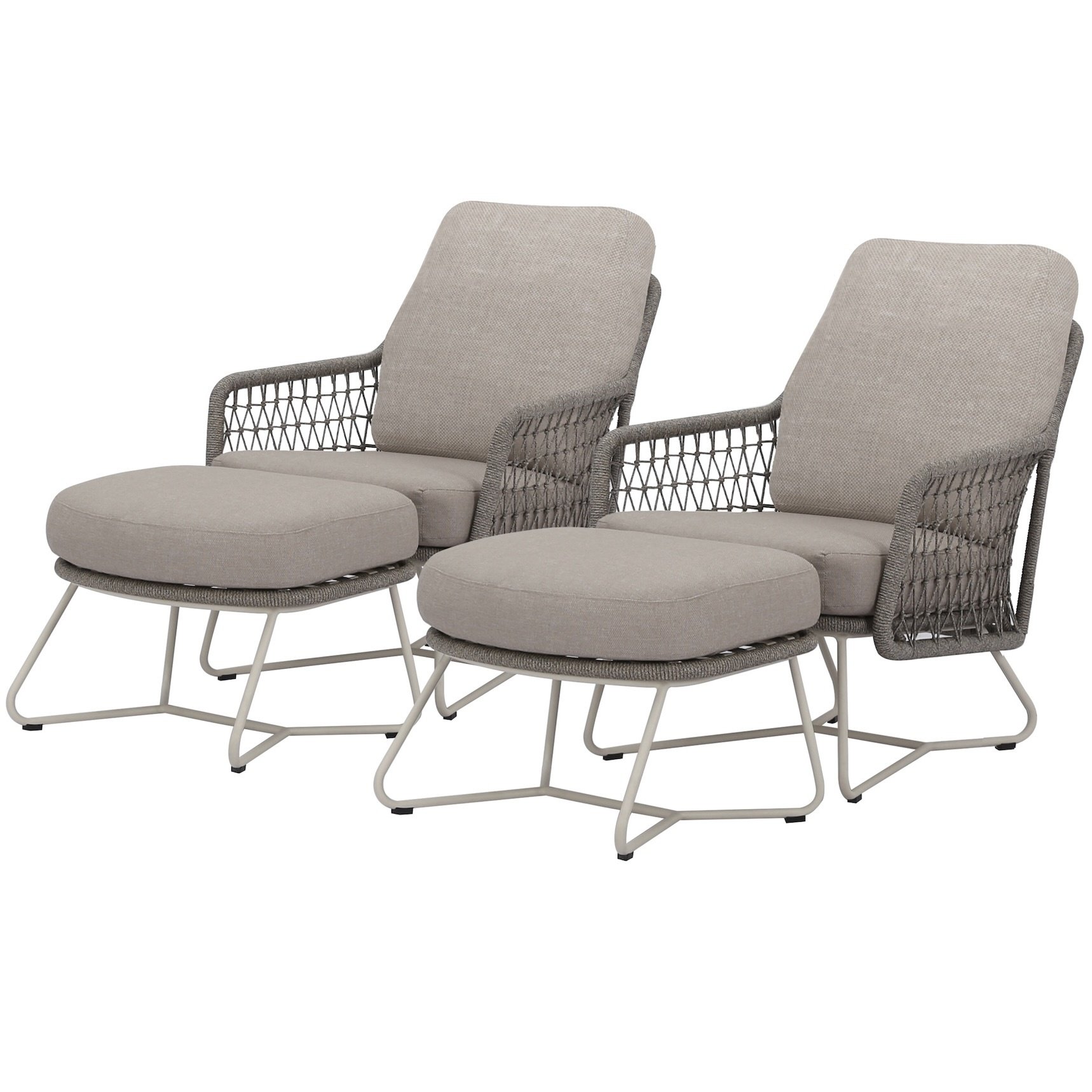 AVH-Collectie Trapani lounge balkonset 4 delig naturel zand rope