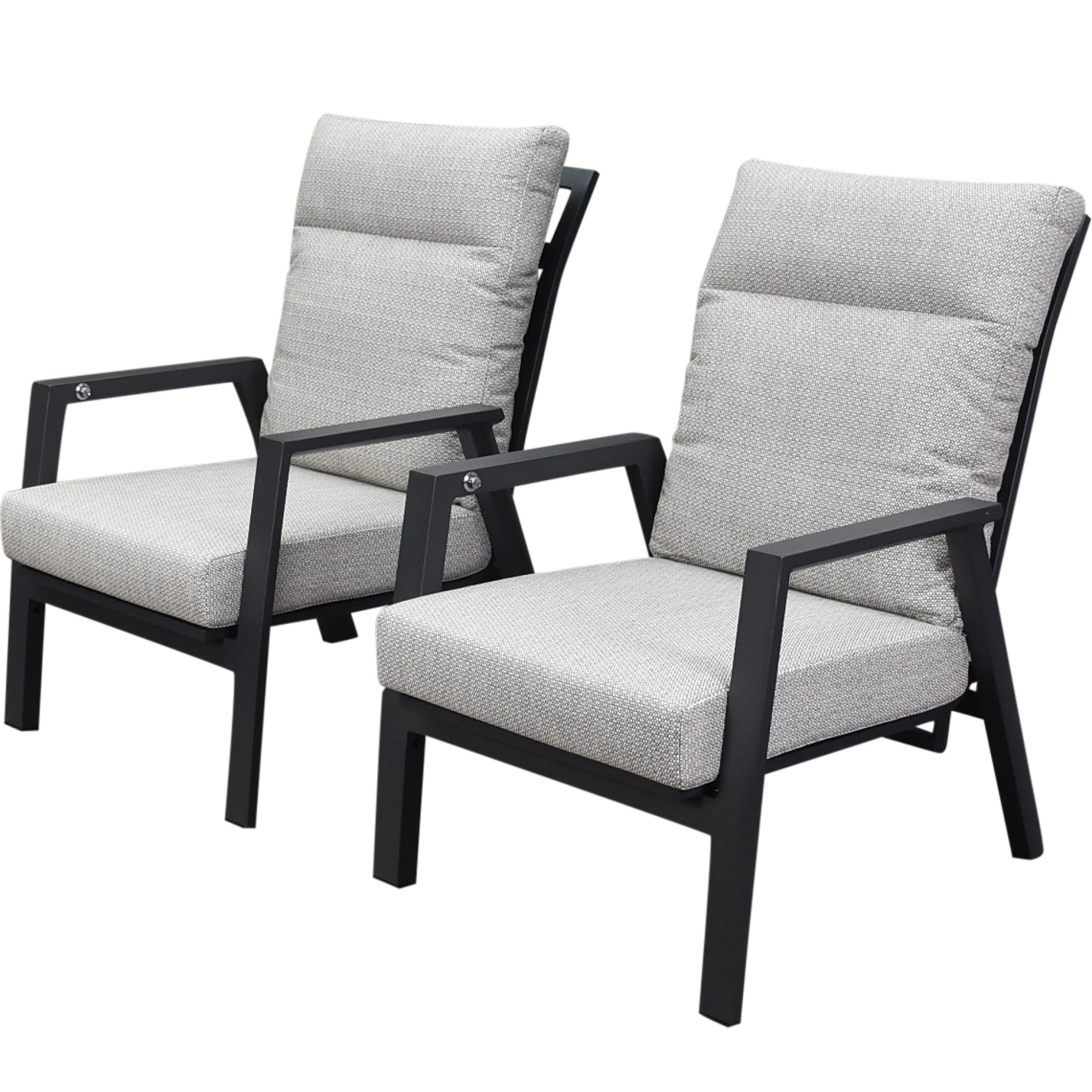 AVH-Collectie Barolo lounge balkonset 2 delig verstelbaar antraciet aluminium
