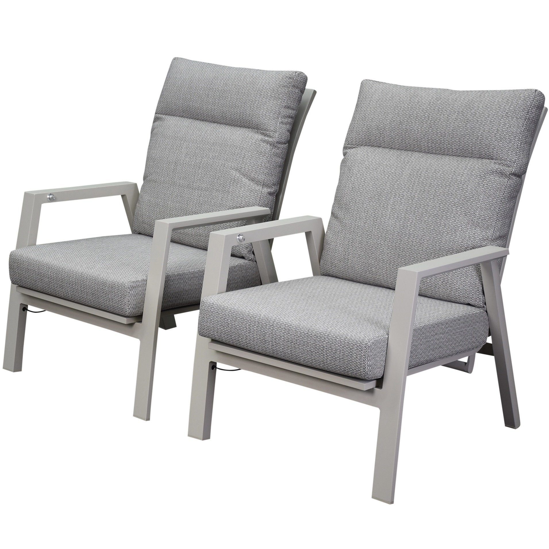 AVH-Collectie Barolo lounge balkonset 2 delig verstelbaar latte zand aluminium