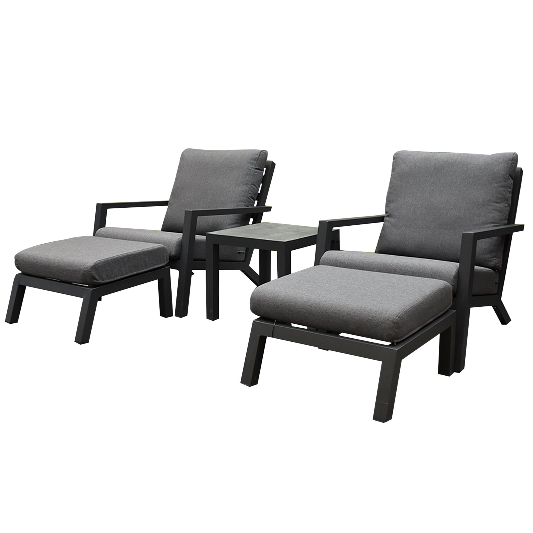 AVH-Collectie Malaga lounge balkonset 5 delig antraciet aluminium