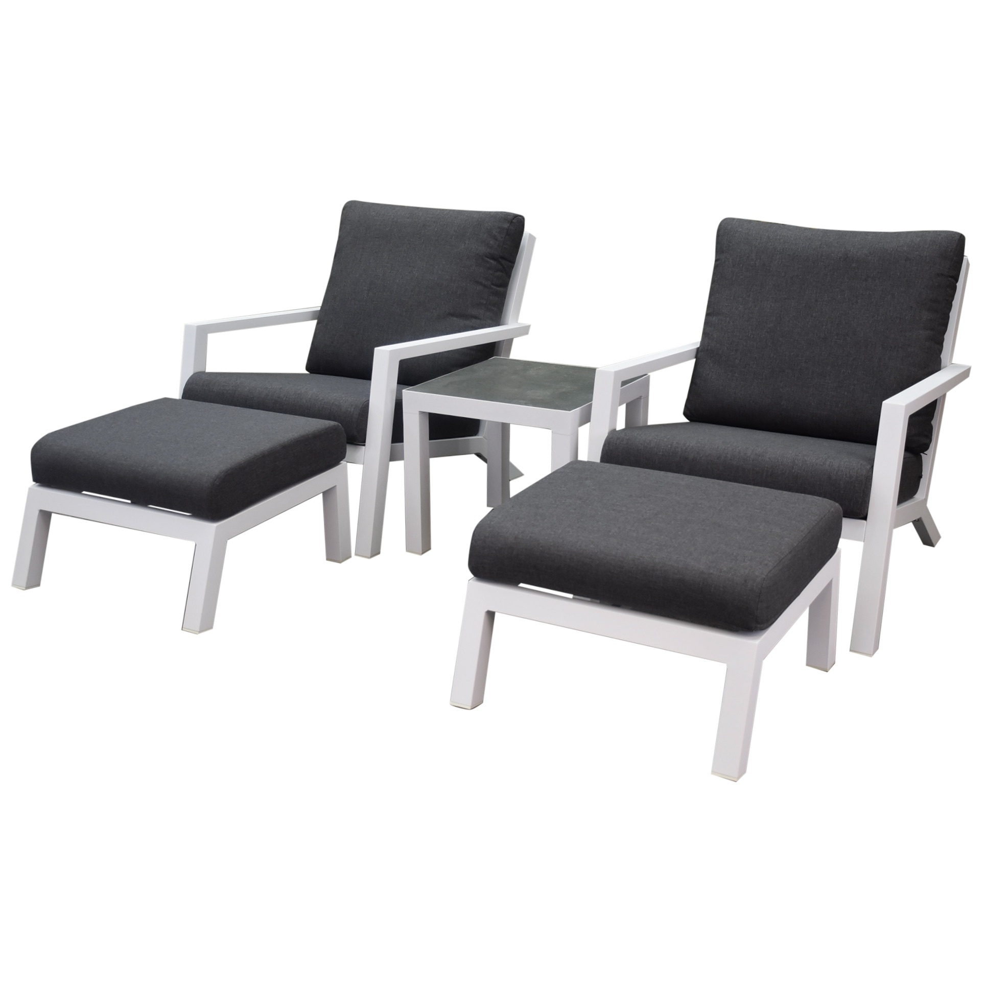 AVH-Collectie Malaga lounge balkonset 5 delig wit aluminium