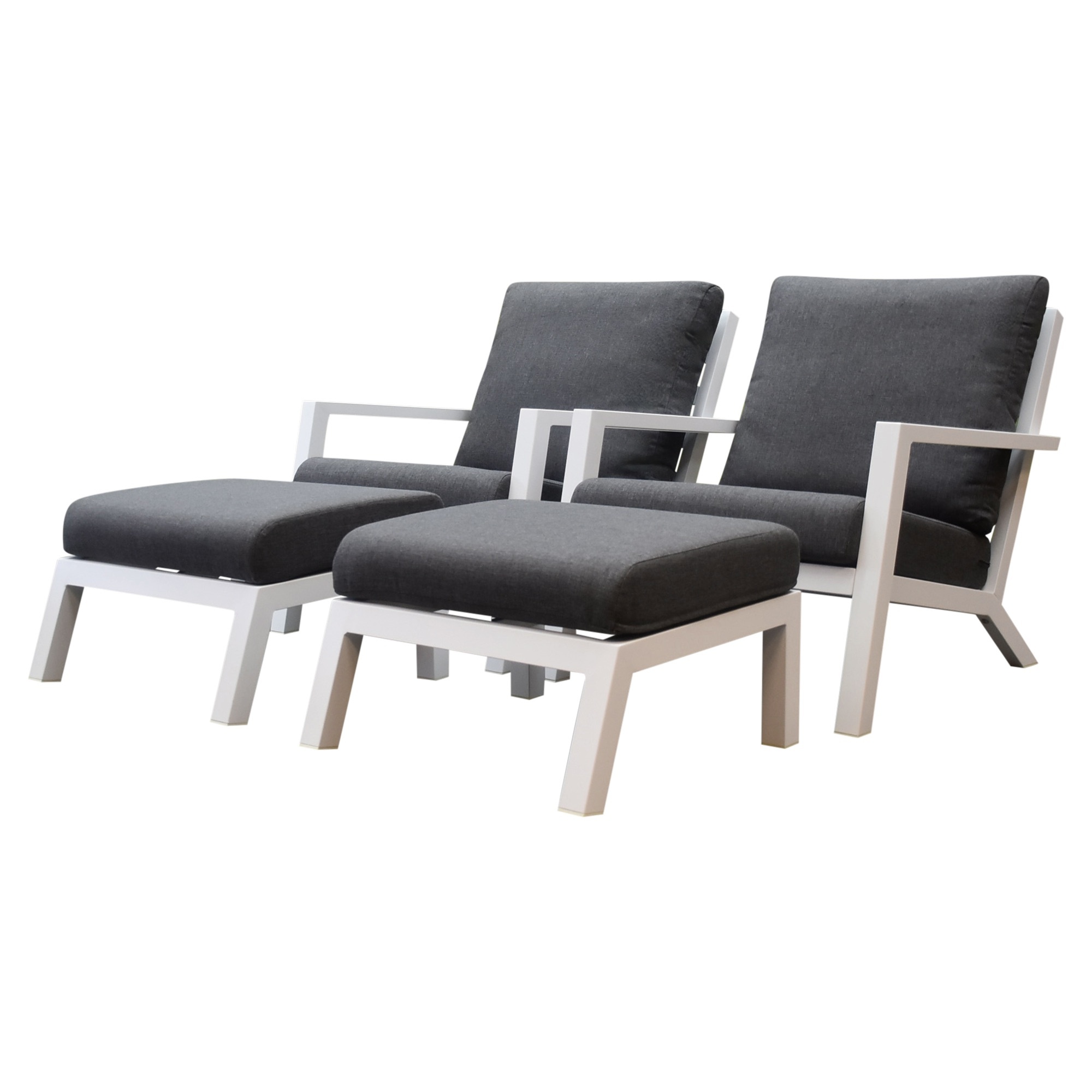 AVH-Collectie Malaga lounge balkonset 4 delig wit aluminium