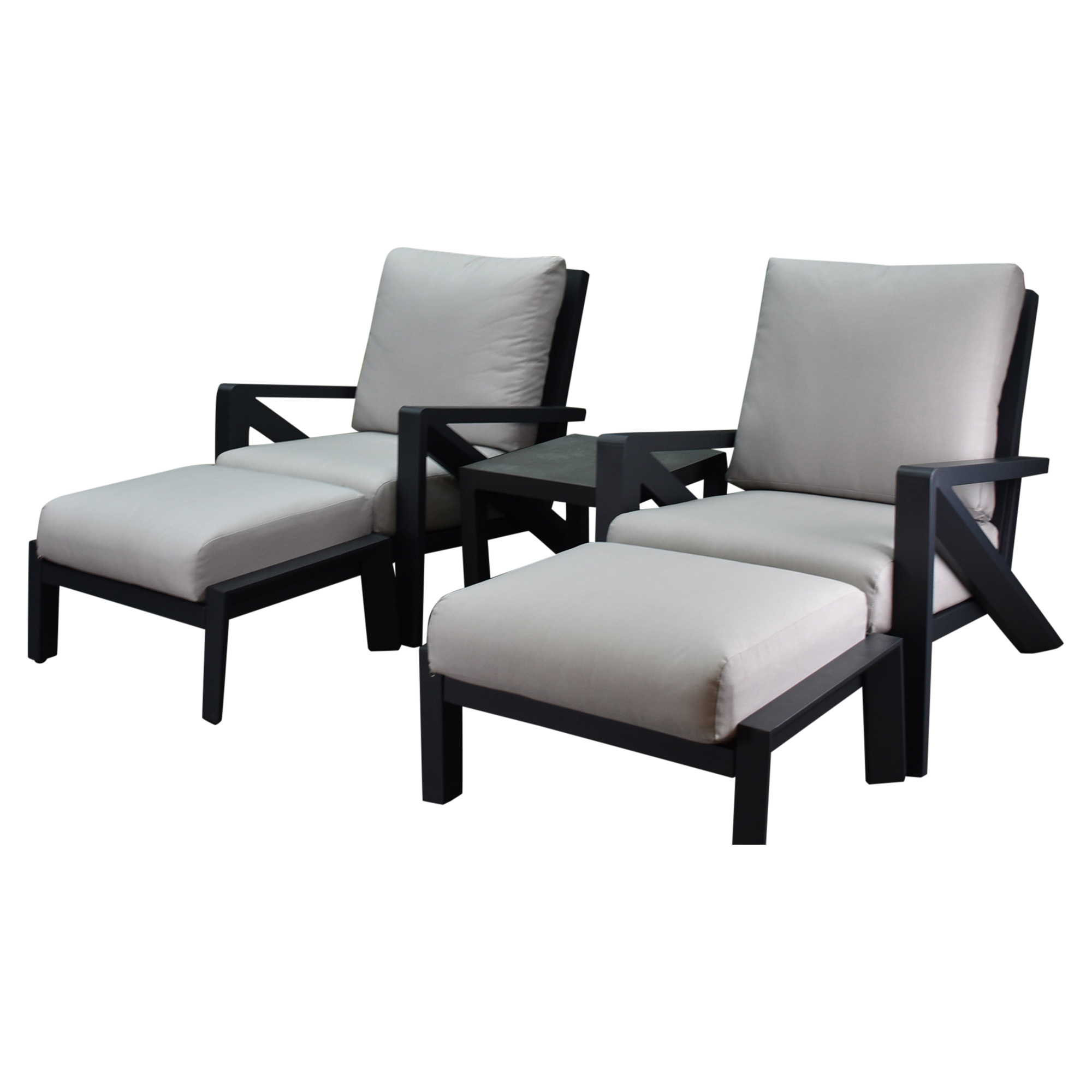 AVH-Collectie Fortaleza lounge balkonset 5 delig antraciet aluminium