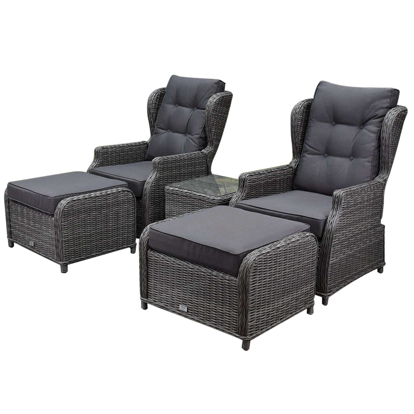 AVH-Collectie Toscane XL lounge balkonset verstelbaar 5-delig antraciet