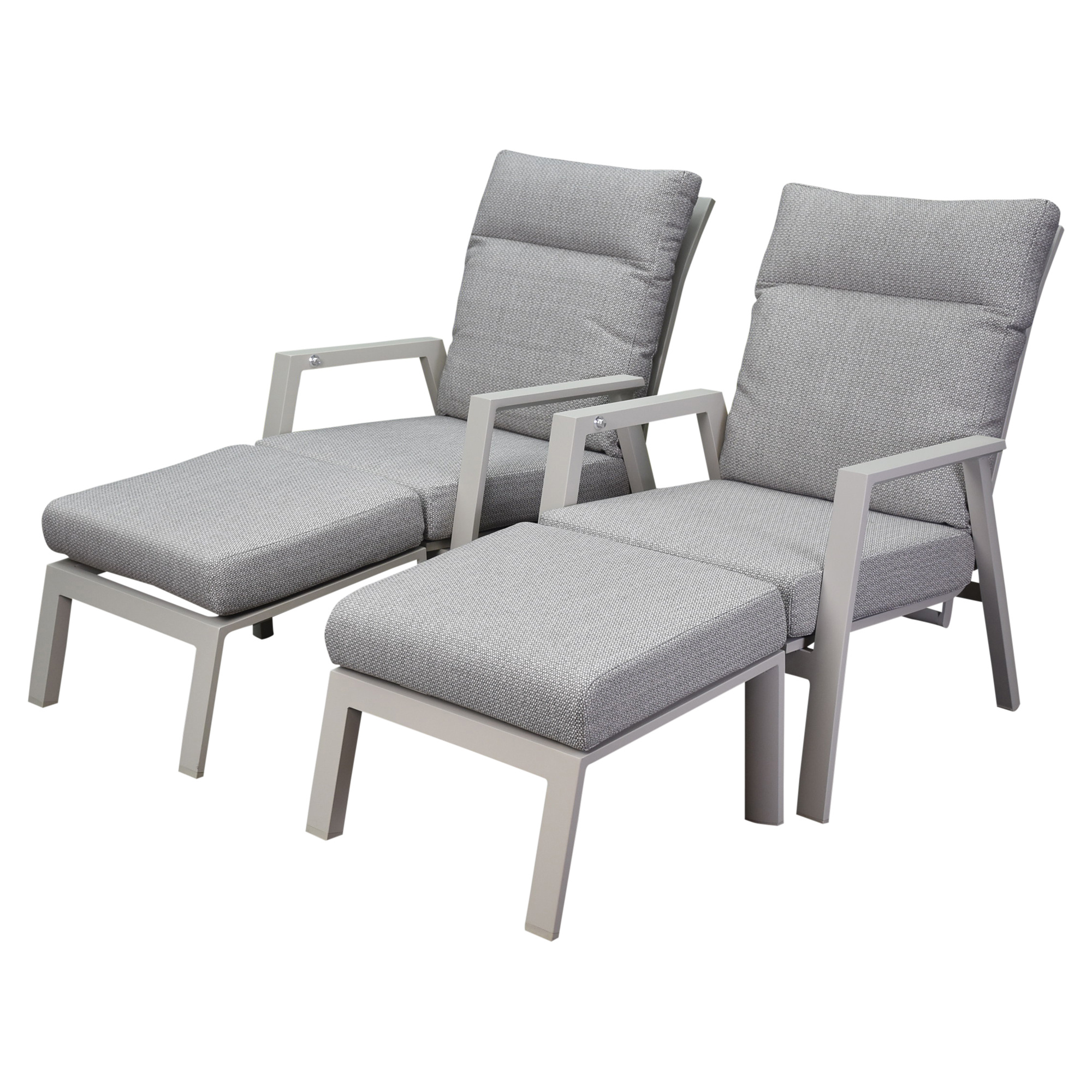 AVH-Collectie Barolo lounge balkonset 4 delig verstelbaar latte zand aluminium