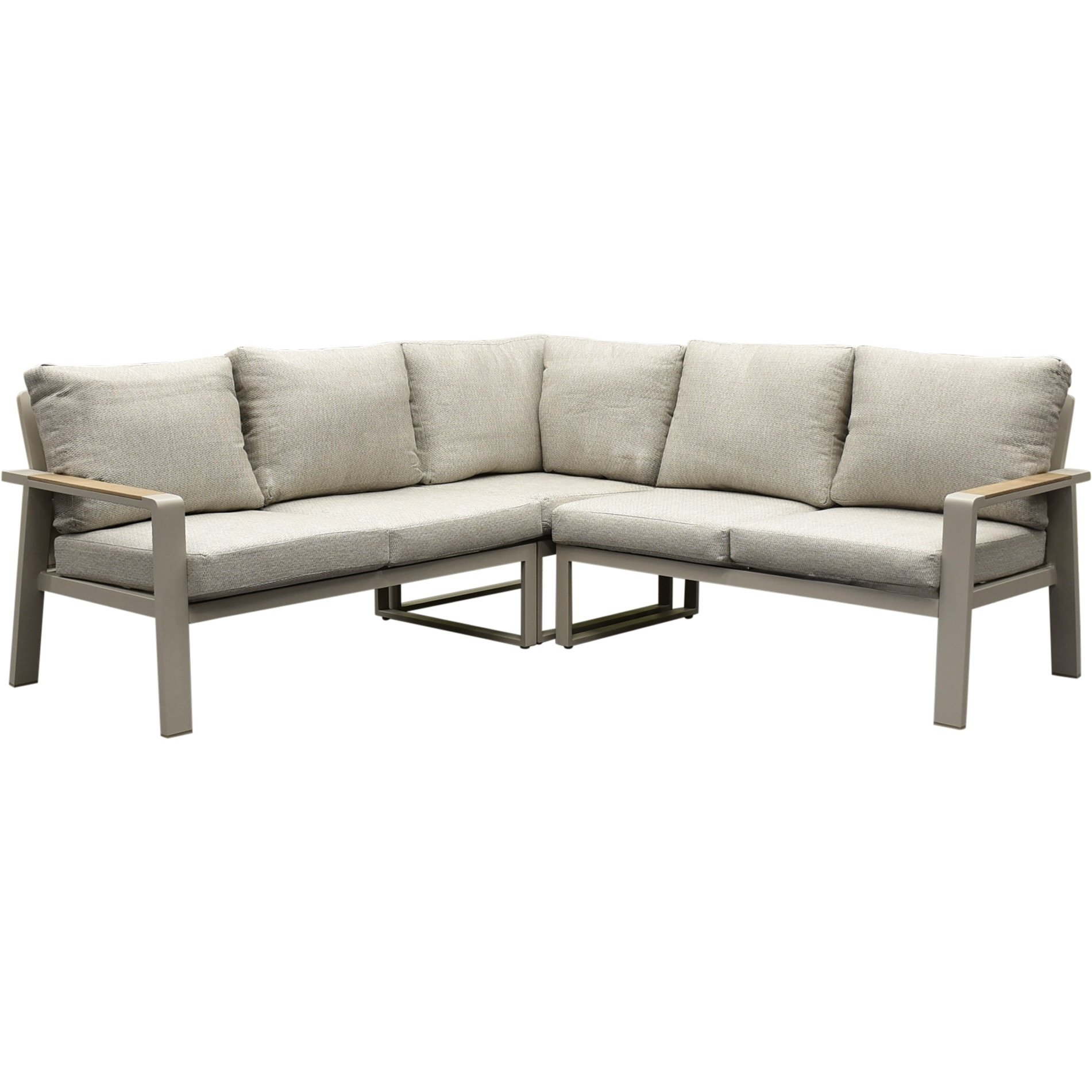 AVH-Collectie Lola hoek loungeset 3-delig aluminium latte zand