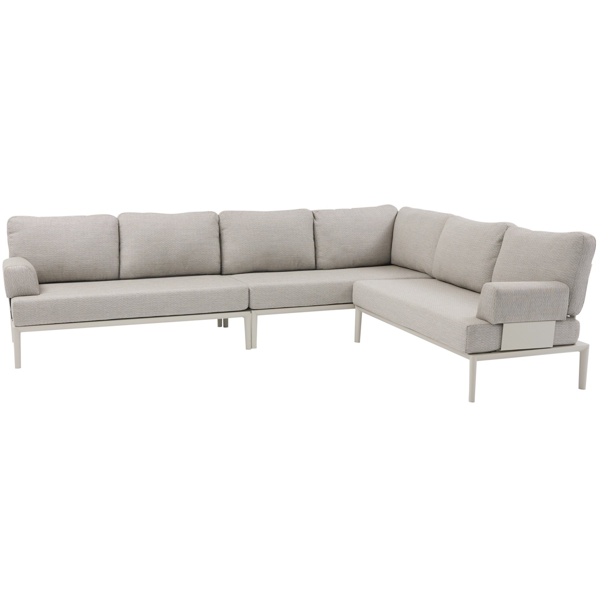 AVH-Collectie Hong Kong hoek loungeset 3 delig aluminium latte zand