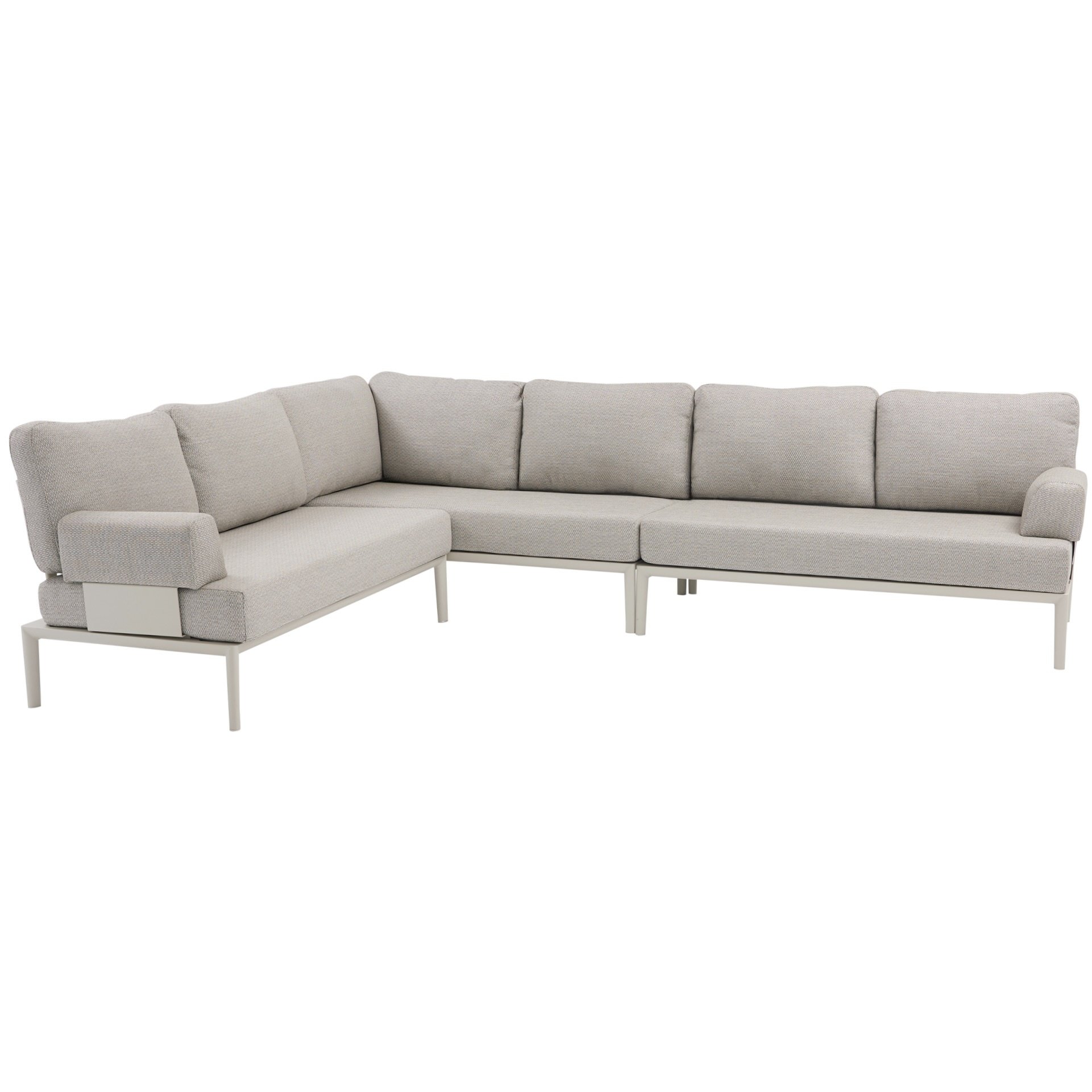 AVH-Collectie Hong Kong hoek loungeset 3 delig aluminium latte zand