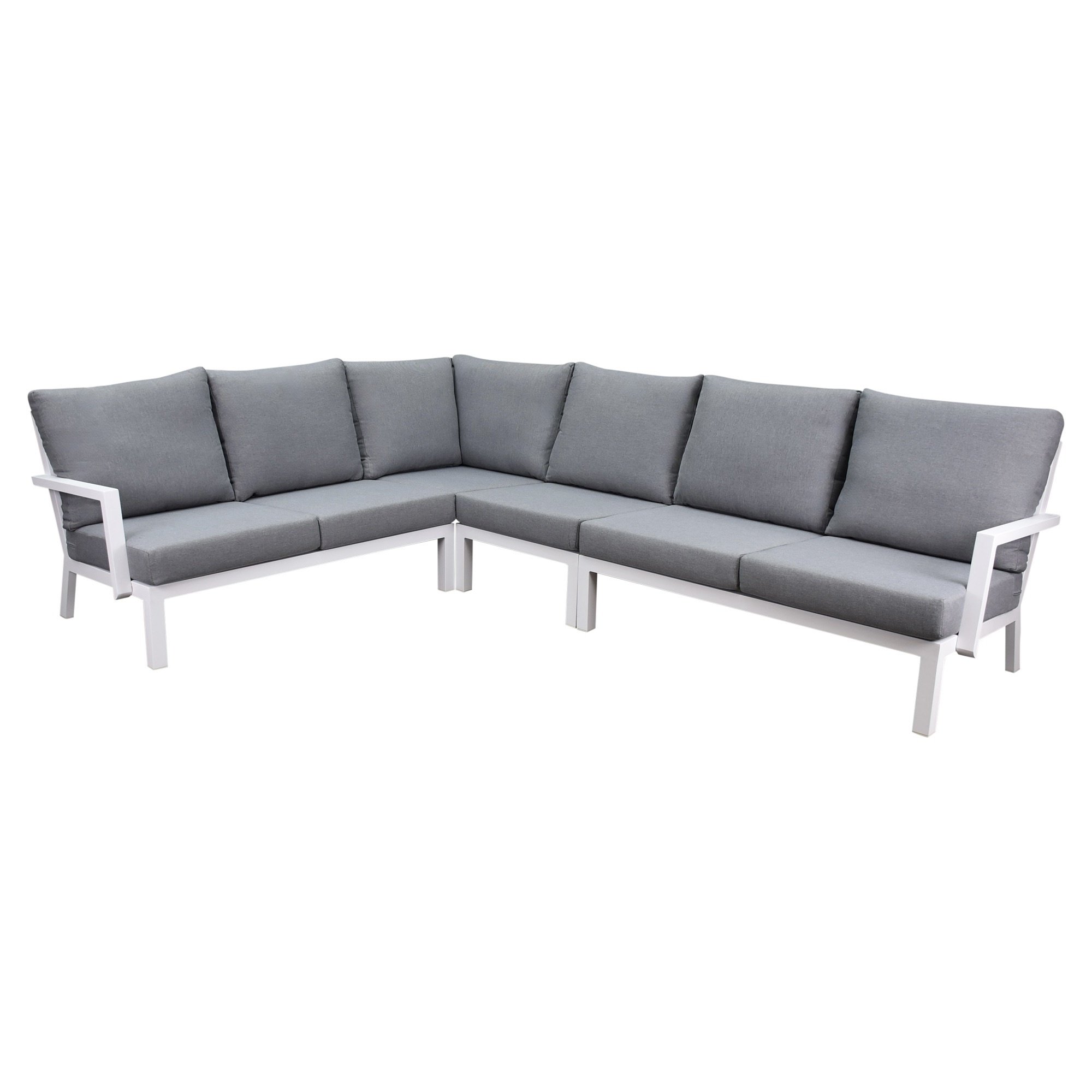AVH-Collectie New York hoek loungeset 4 delig aluminium wit