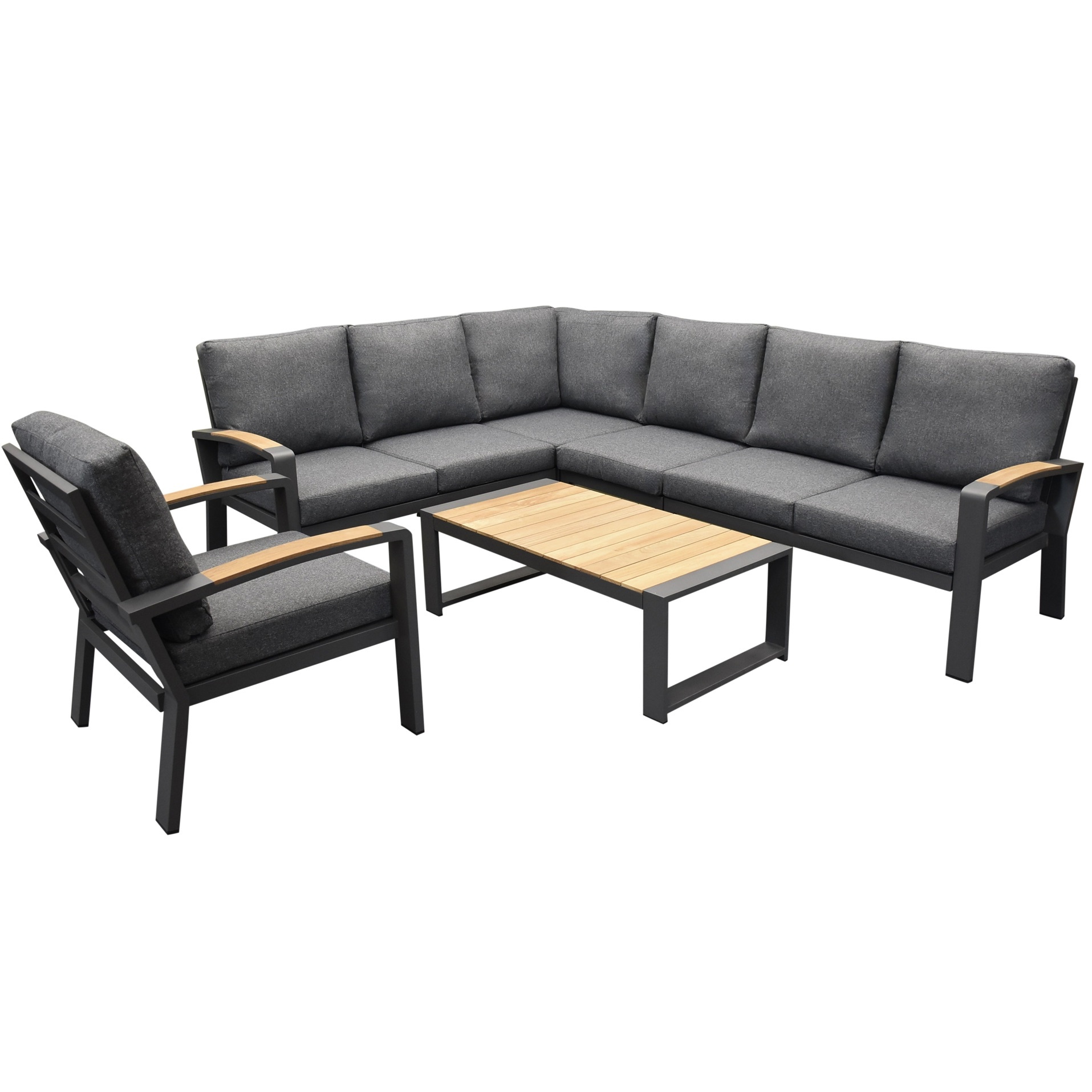 AVH-Collectie Costa Rica hoek loungeset 6 delig aluminium antraciet