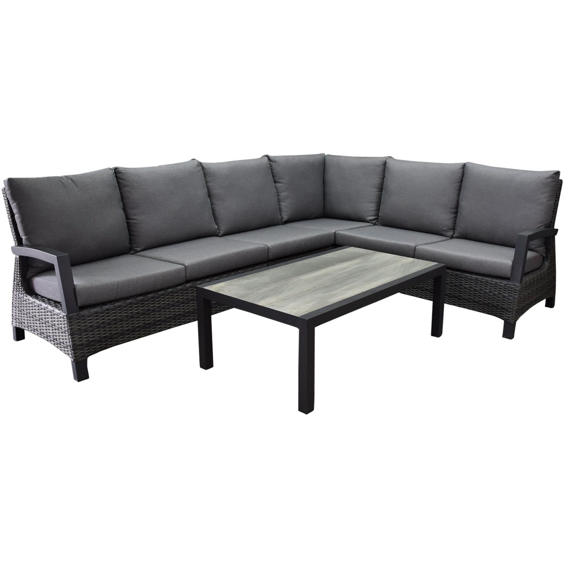 AVH-Collectie Dallas hoek loungeset 5 delig antraciet
