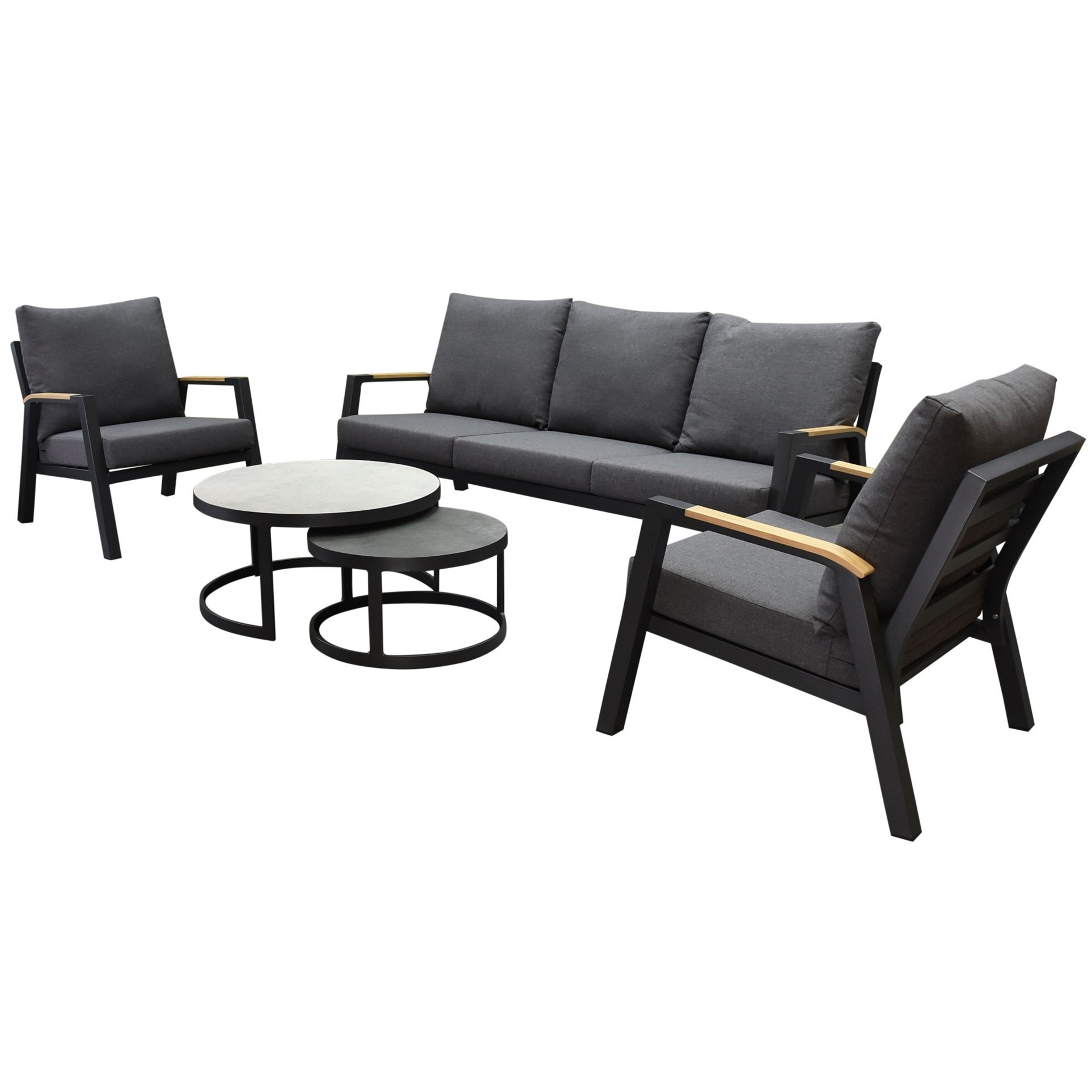 AVH-Collectie Montenegro stoel bank loungeset 5 delig aluminium