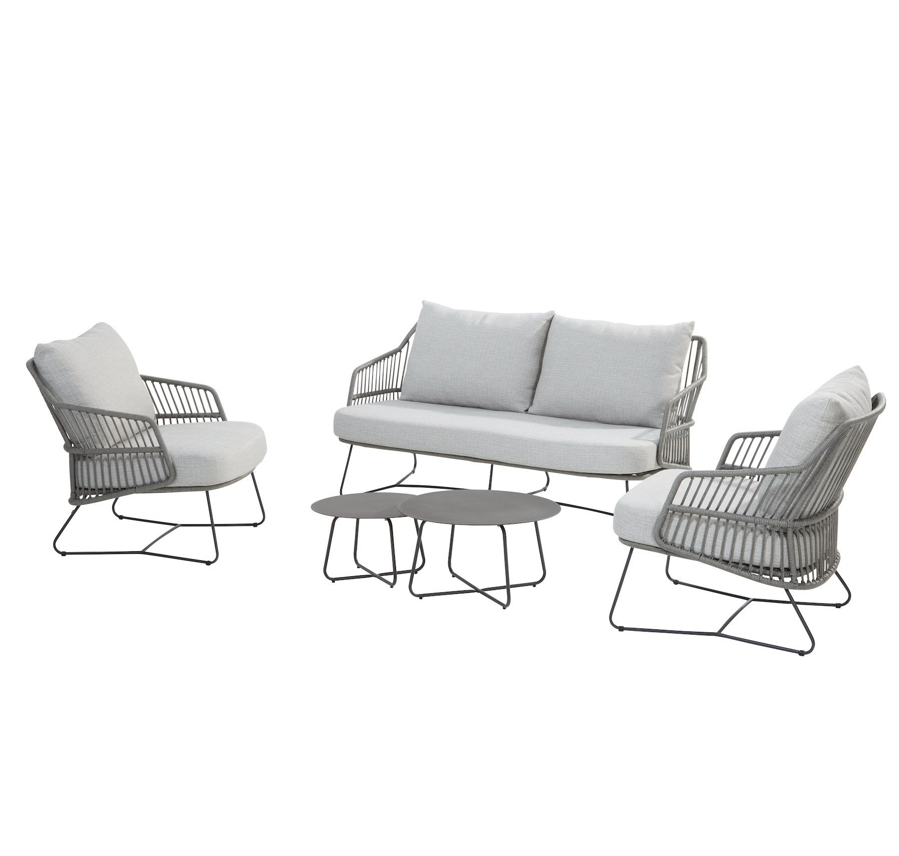 4 Seasons Outdoor Cempre stoel bank loungeset 5 delig rope 