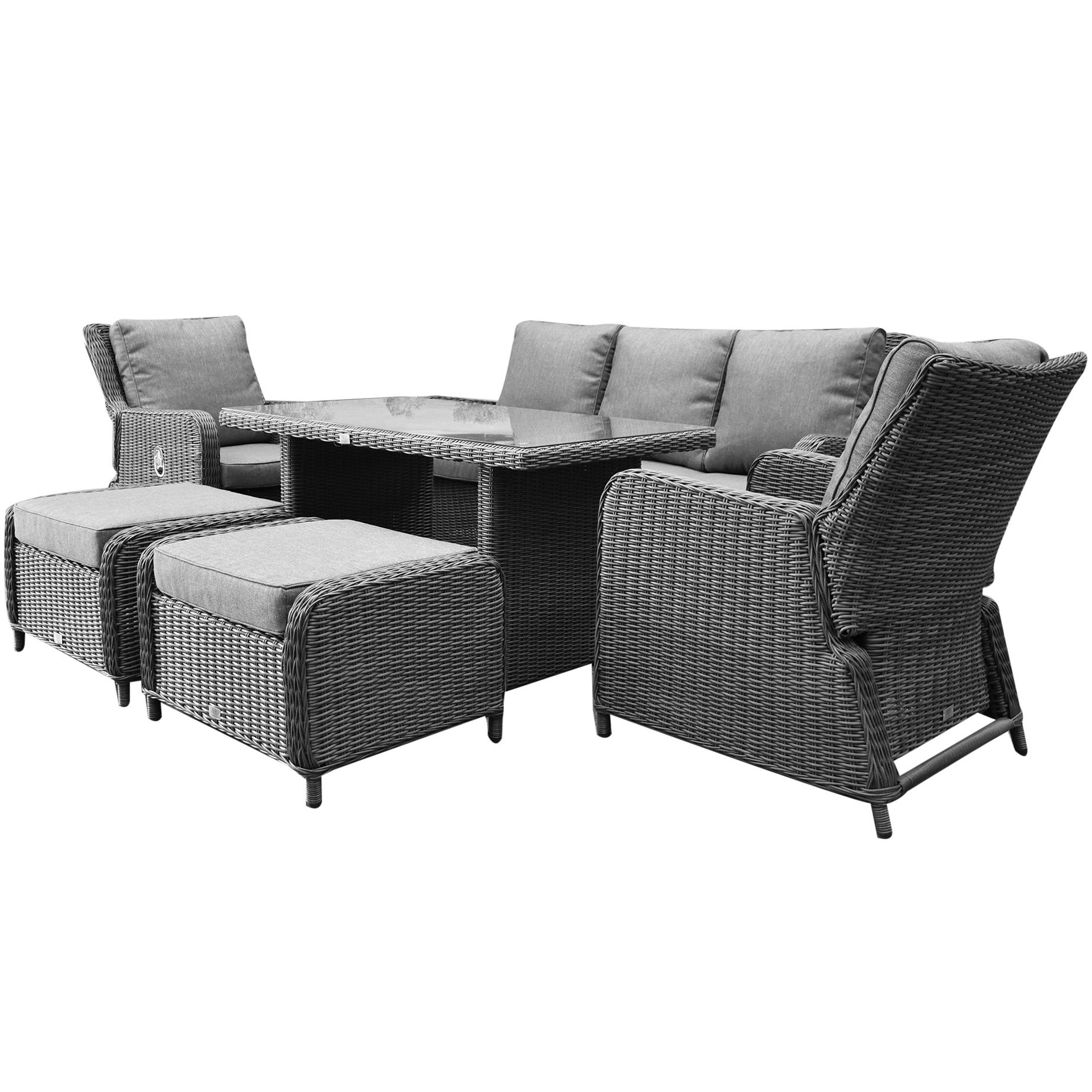 AVH Premium Collection Bilbao premium stoel bank loungeset verstelbaar 6 delig antraciet