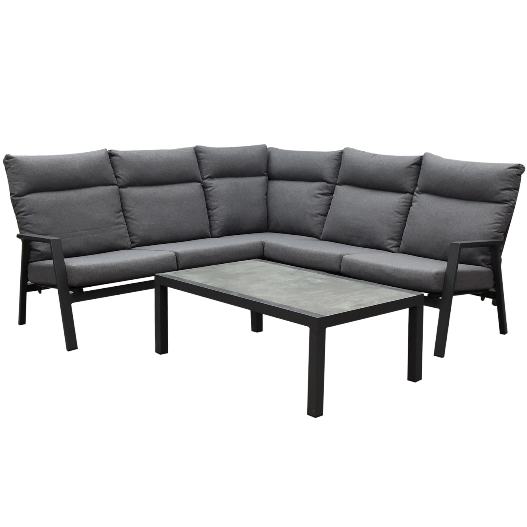 AVH-Collectie Pacific hoek loungeset 4 delig aluminium antraciet