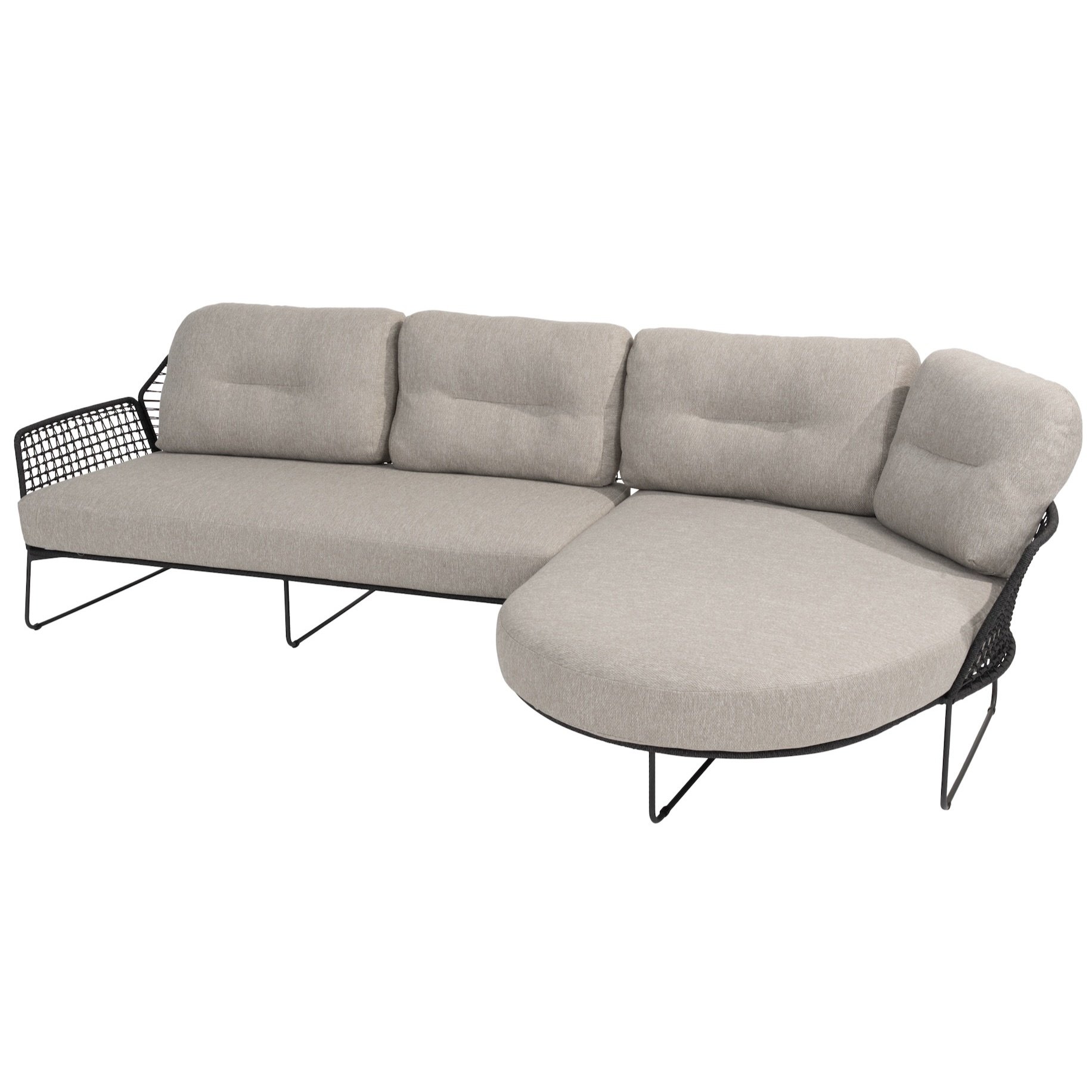 Taste 4SO Rhodos chaise longue loungeset 2 delig antraciet rop 