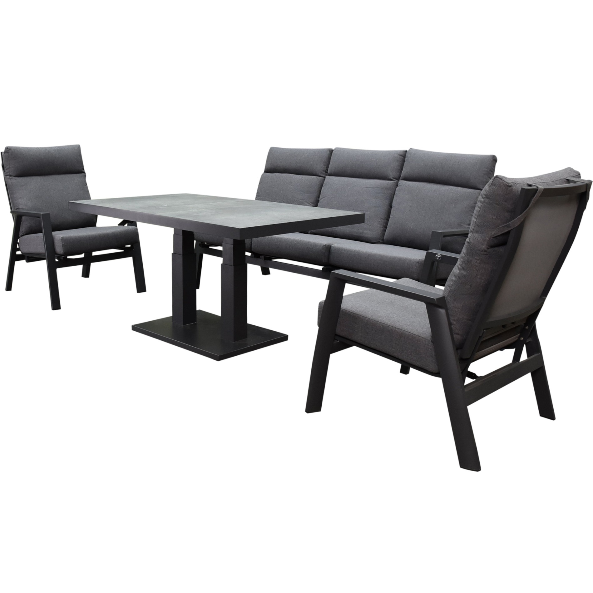 AVH-Collectie Vegas stoel bank dining loungeset 4 delig verstelbaar aluminium