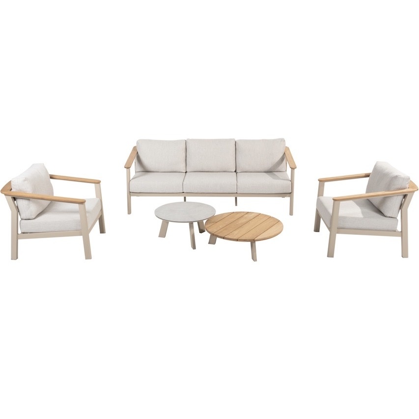 Taste 4SO Olivia stoel bank loungeset 5 delig latte aluminium 