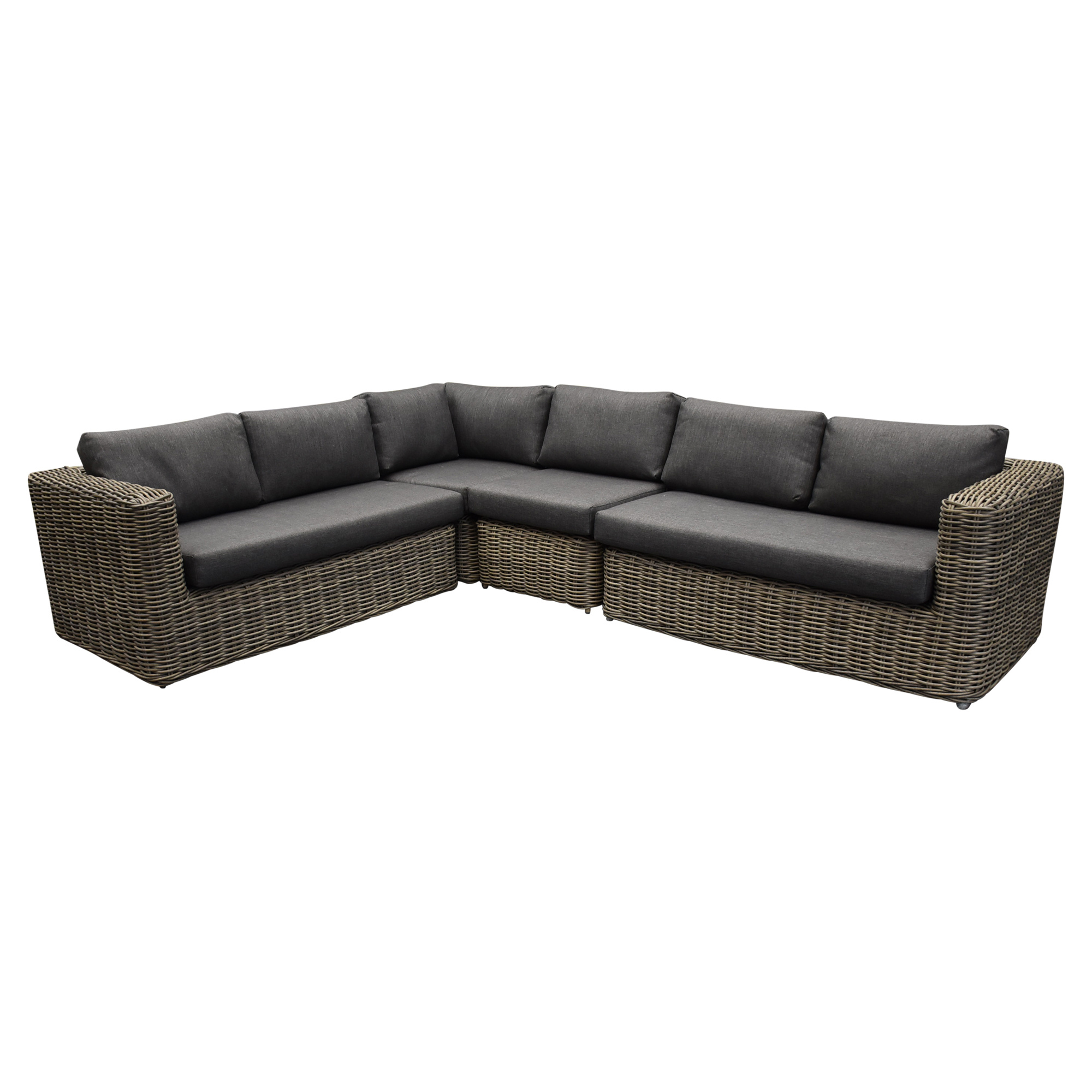 AVH-Collectie Cervo hoek loungeset 4-delige grijs wicker