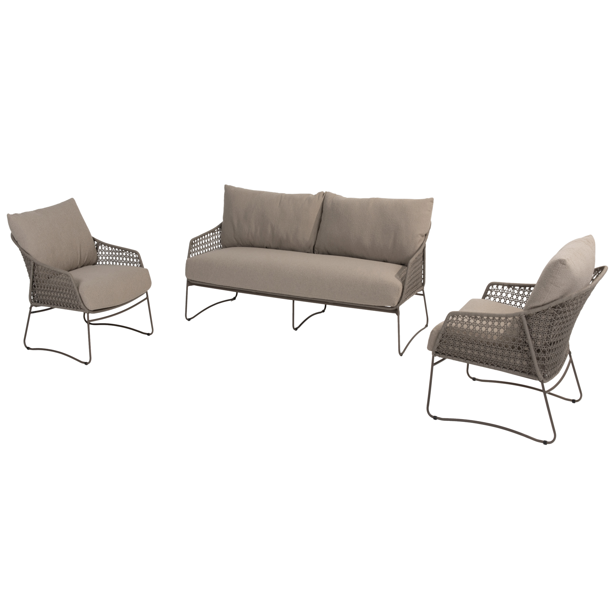 4 Seasons Outdoor Moretti stoel bank loungeset 3 delig rope terre 