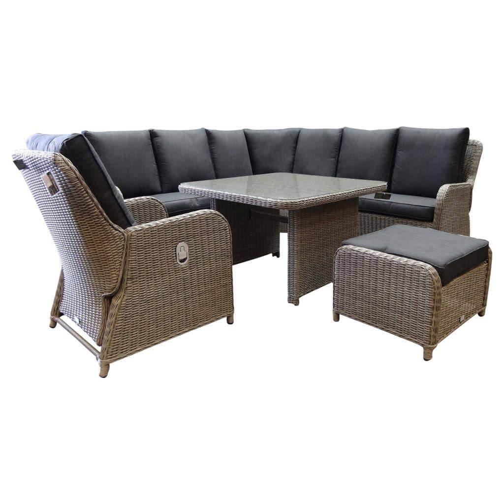 AVH-Collectie Bilbao hoek dining loungeset 6 delig grijs