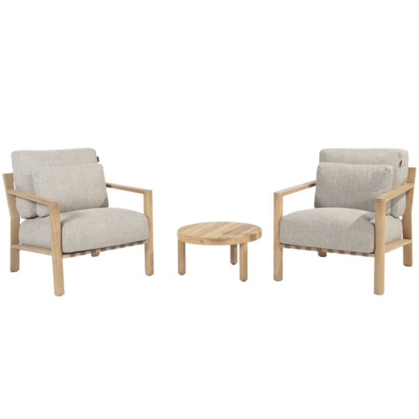 4 Seasons Outdoor Lucas lounge balkonset 3 delig naturel teak 