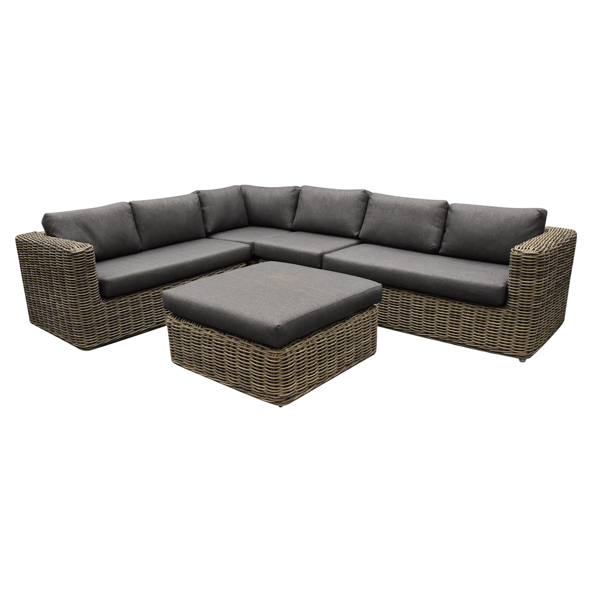 AVH-Collectie Cervo hoek loungeset 5-delige grijs wicker