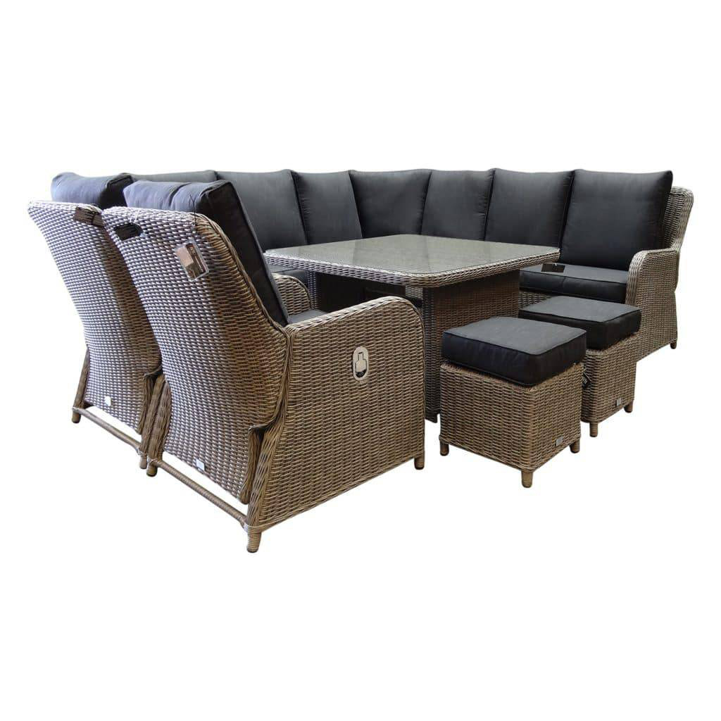 AVH-Collectie Bilbao hoek dining loungeset 8-delig verstelbaar grijs