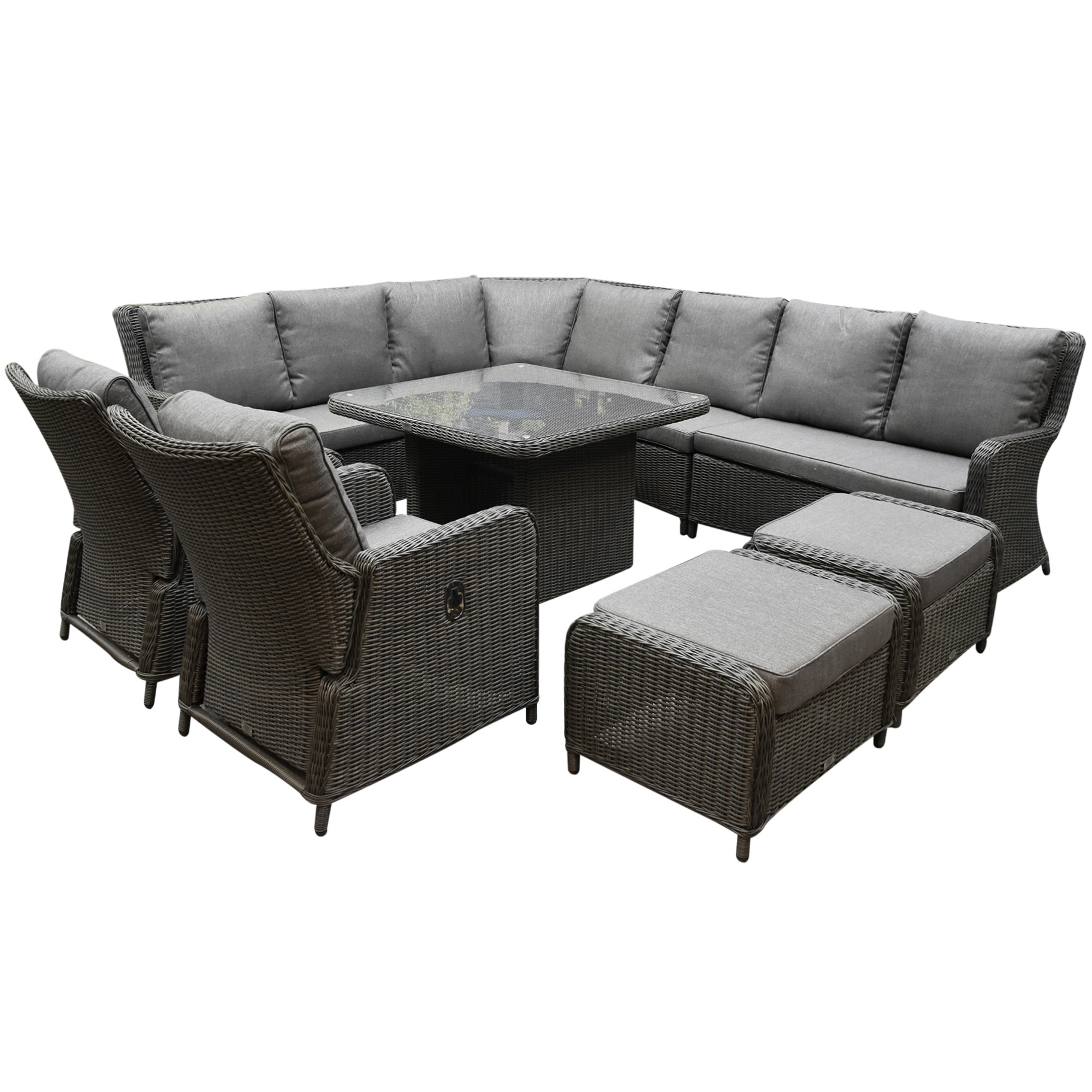 AVH Premium Collection Bilbao premium dining loungeset 9 delig antraciet wicker