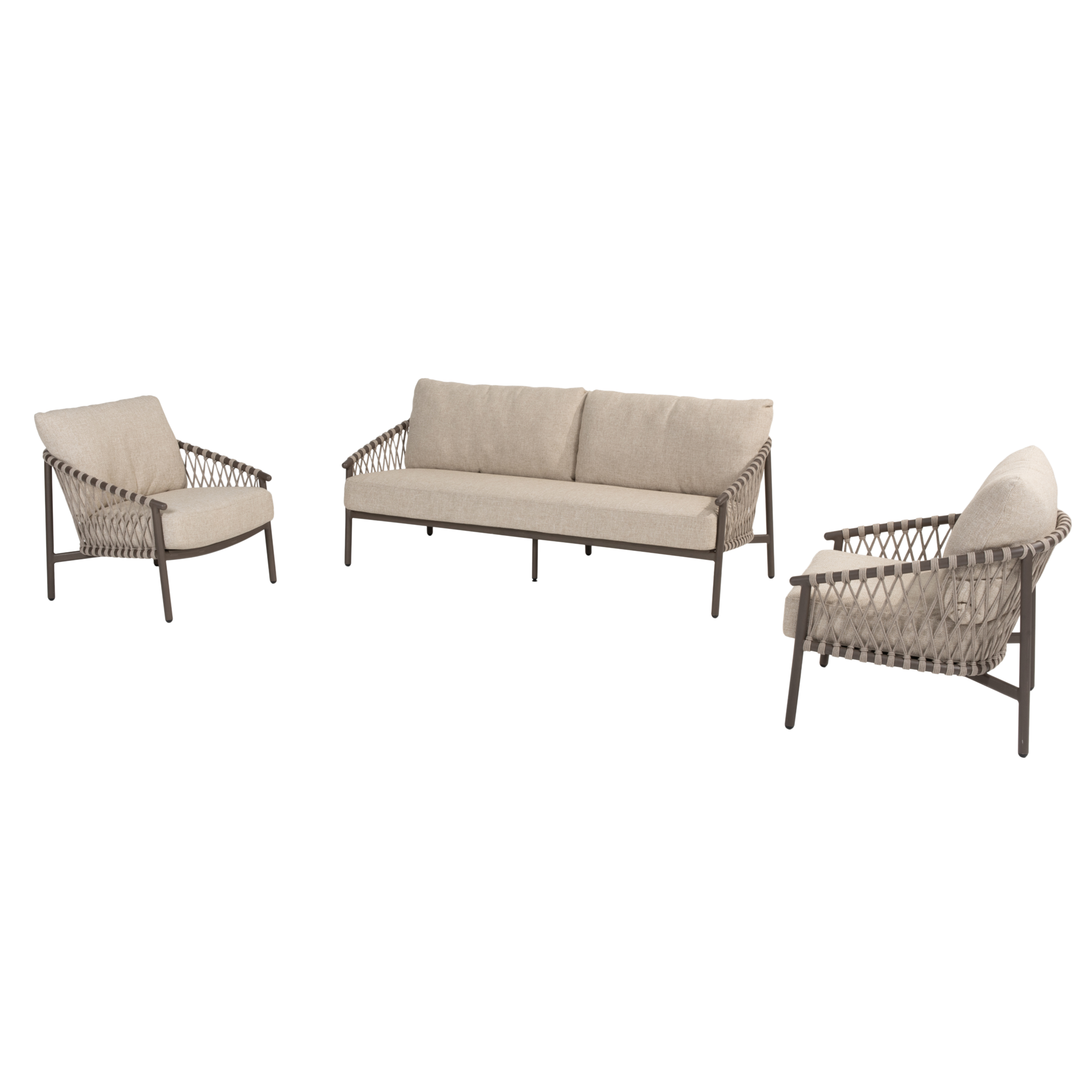 4 Seasons Outdoor Allora stoel bank loungeset 3 delig terre 