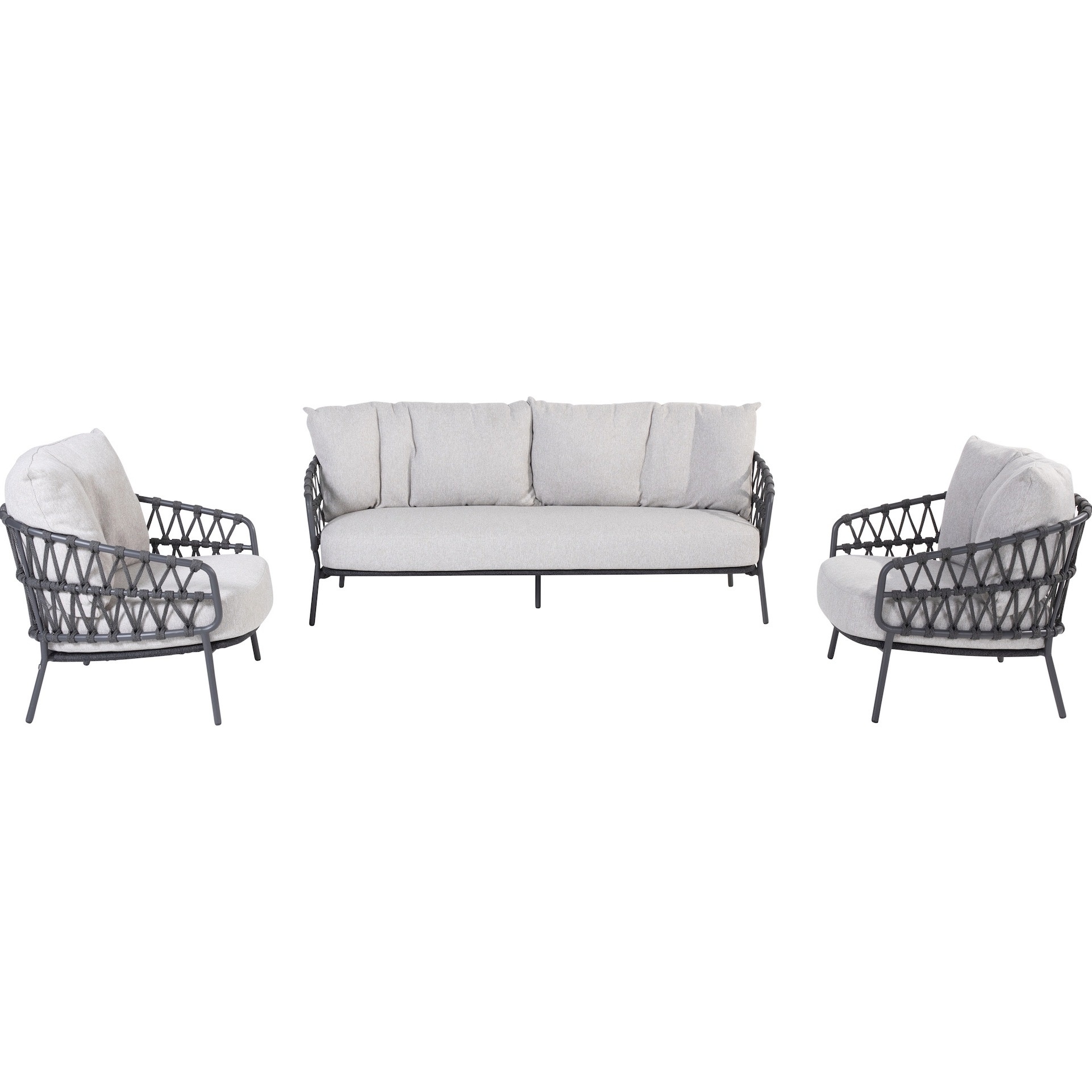 4 Seasons Outdoor Calpi stoel bank loungeset 3 delig rope 