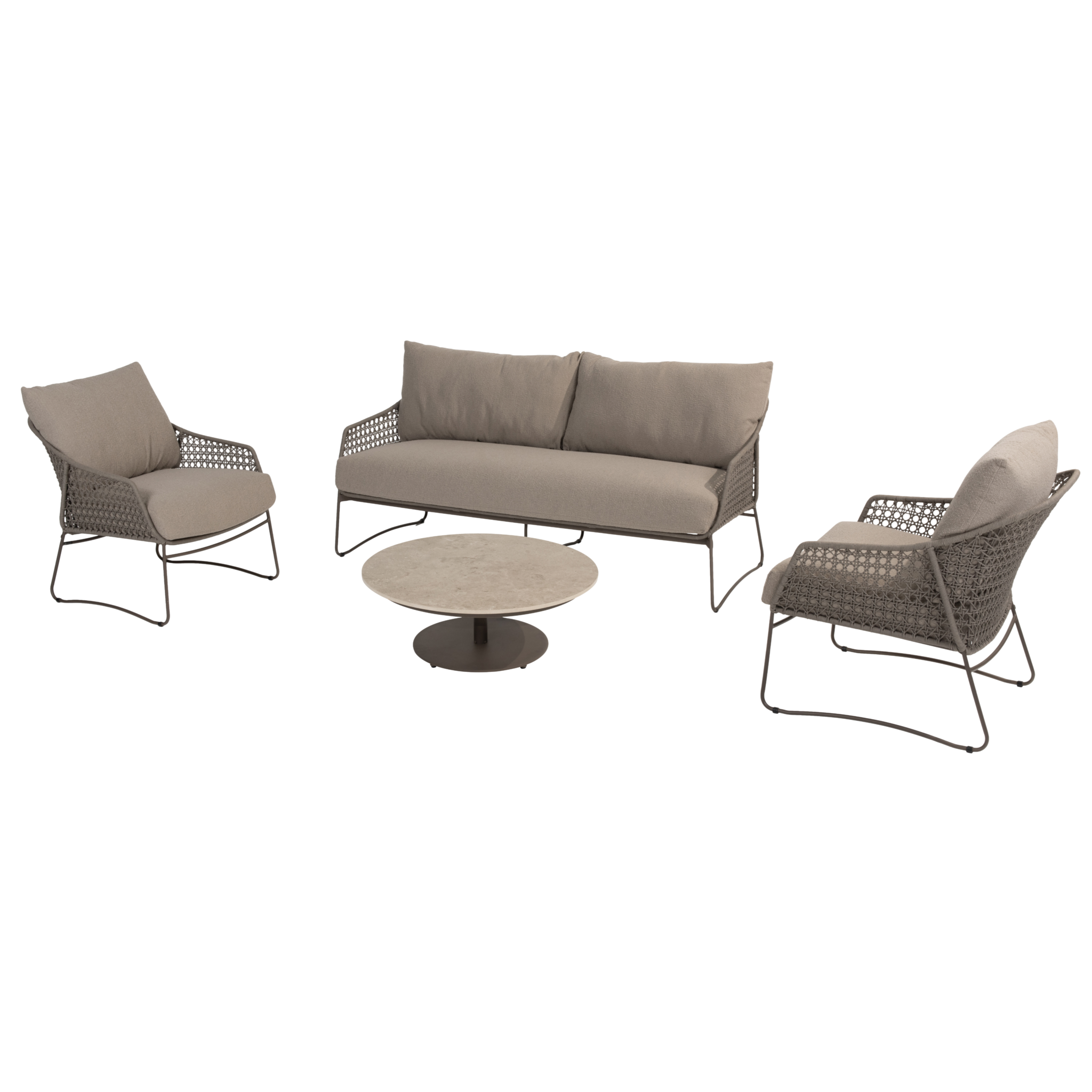 4 Seasons Outdoor Moretti stoel bank loungeset 4 delig keramiek rope terre 
