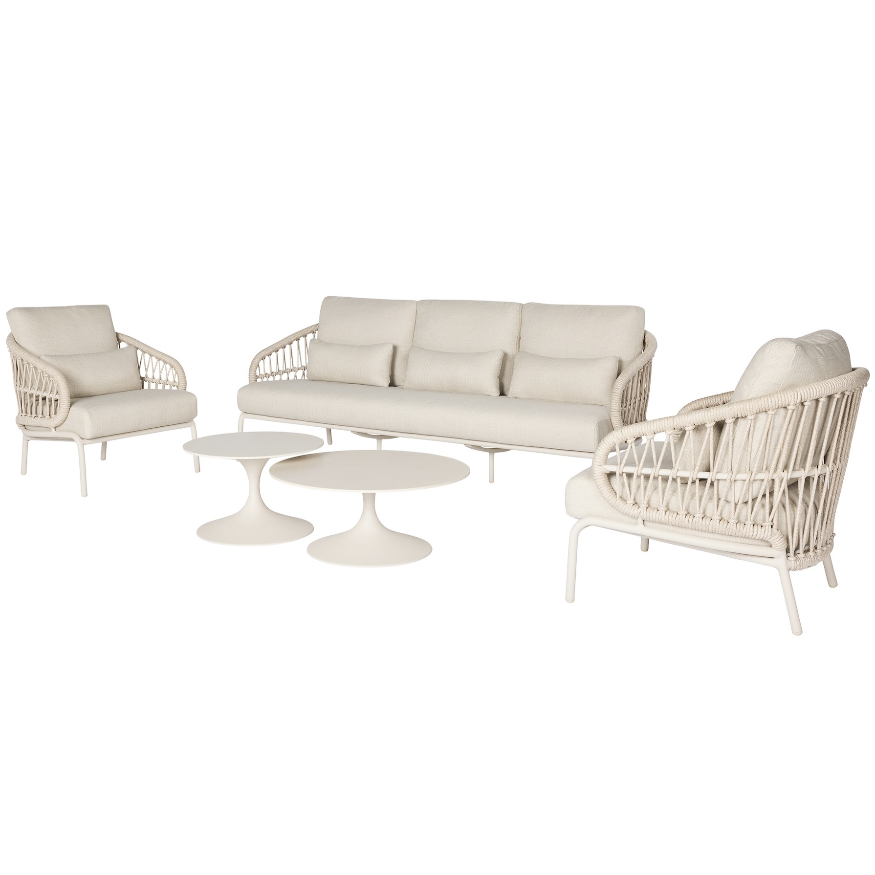 SUNS Tosca stoel bank loungeset 5 delig camel sand rope