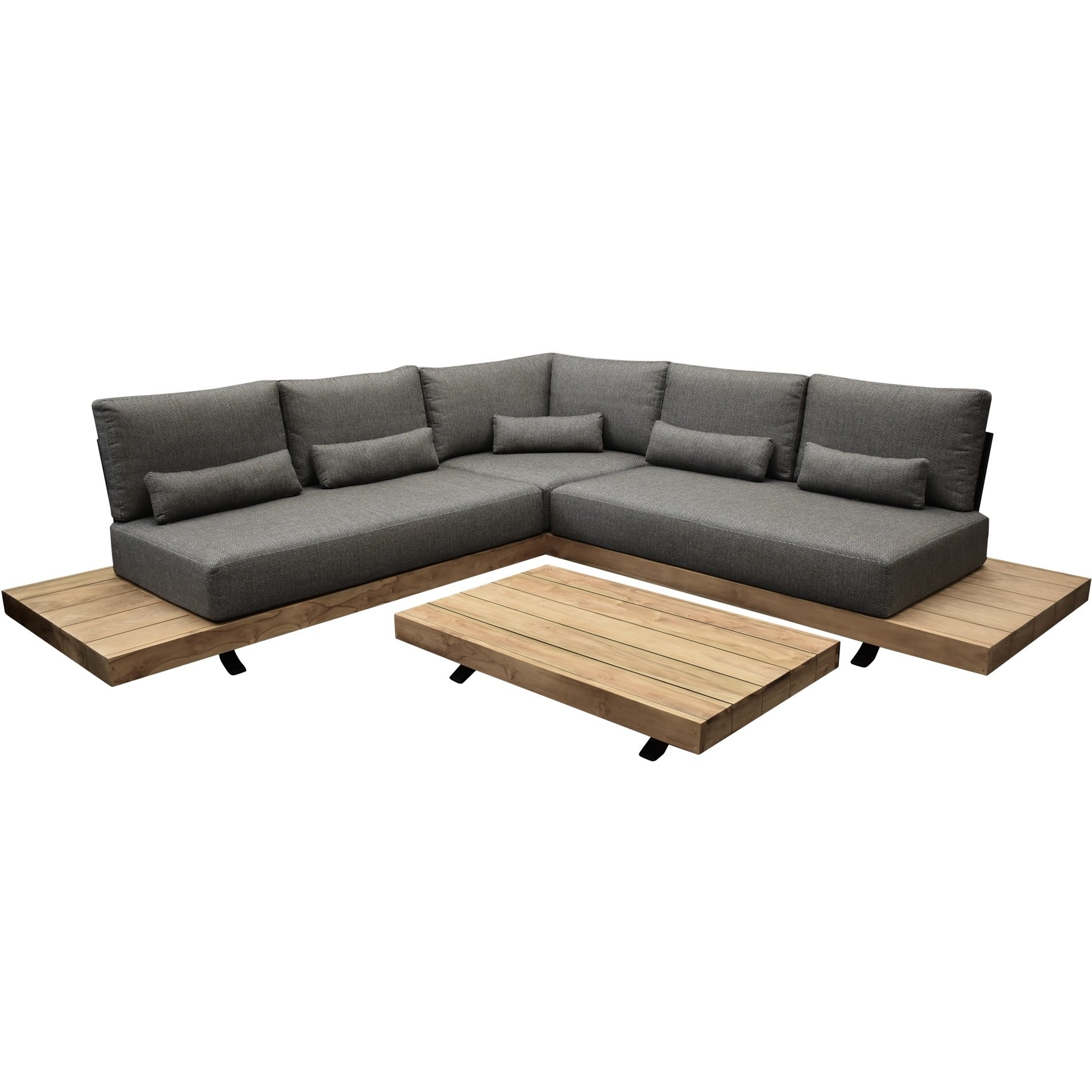 AVH-Collectie Robusto platform hoek loungeset 4 delig teak