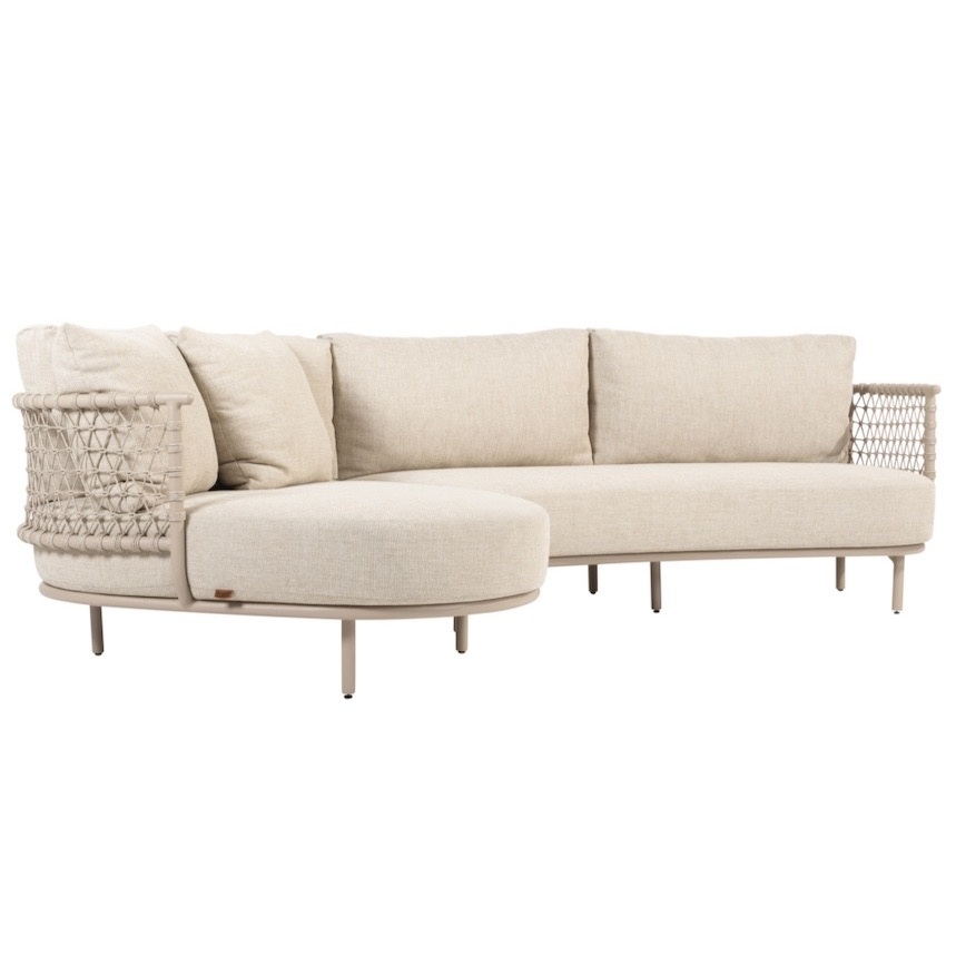 4 Seasons Outdoor Sardinia chaise longue loungeset 2 delig aluminum latte 
