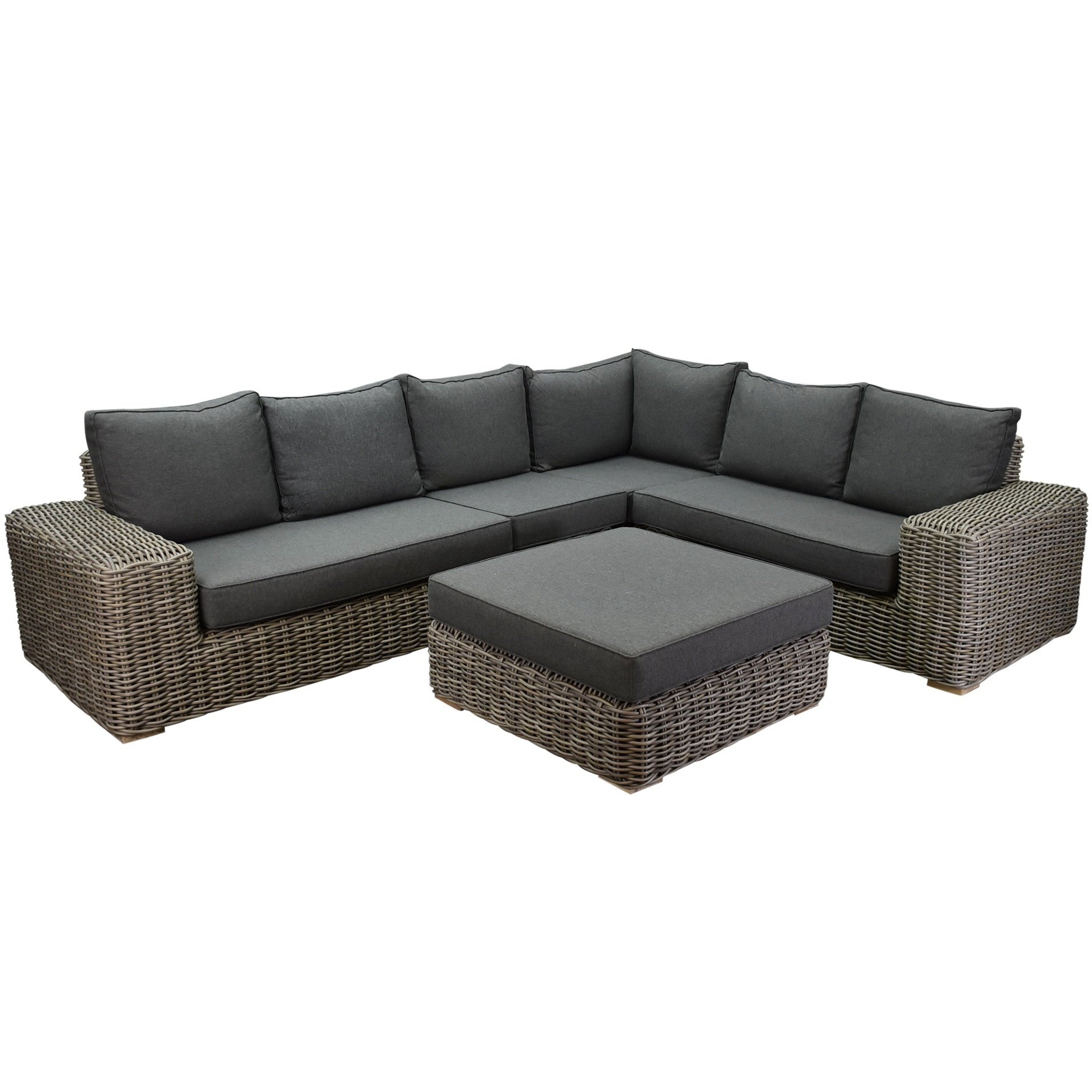 AVH-Collectie Queen hoek loungeset 5 delig grijs wicker