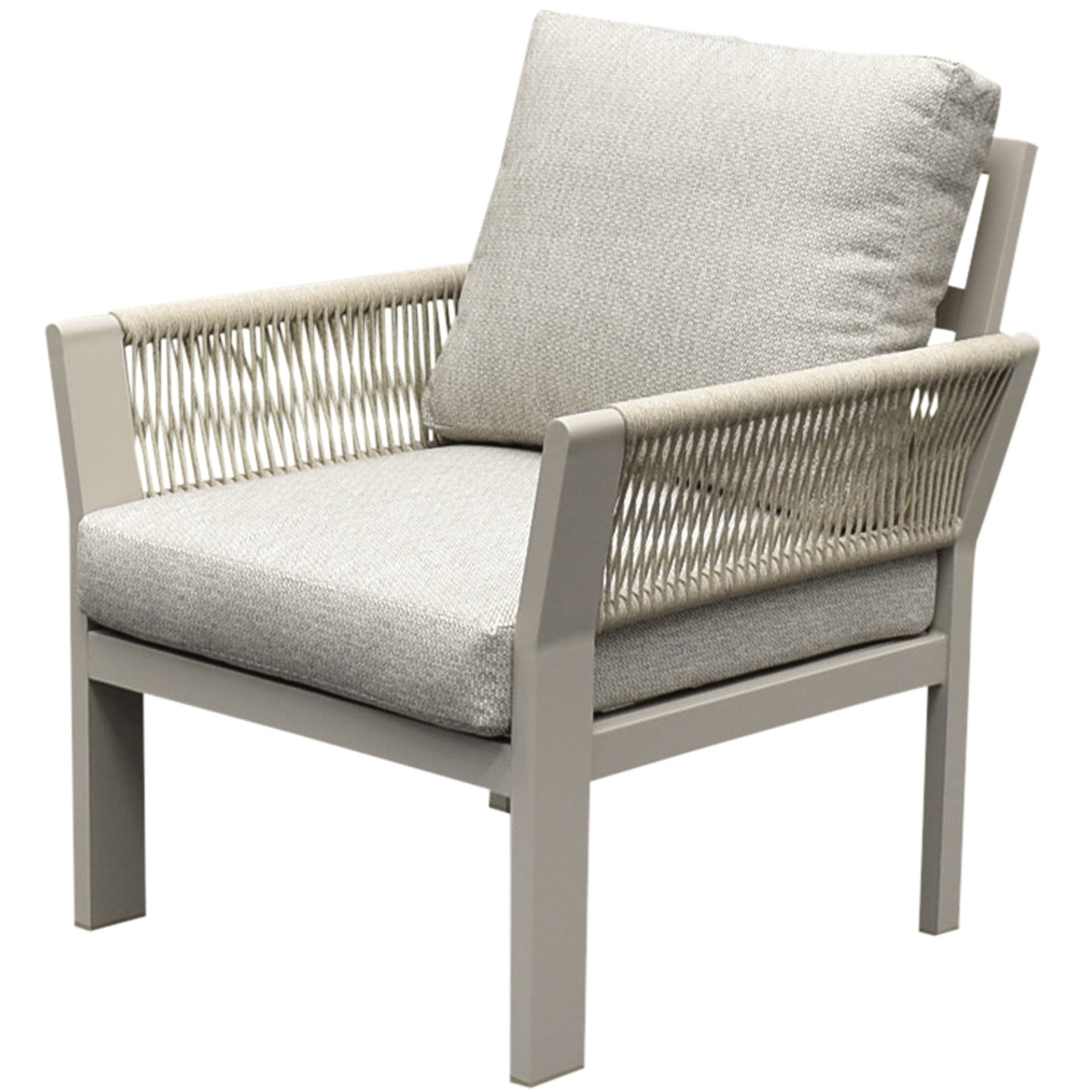 AVH-Collectie Saigon lounge tuinstoel aluminium latte soft grey kussens