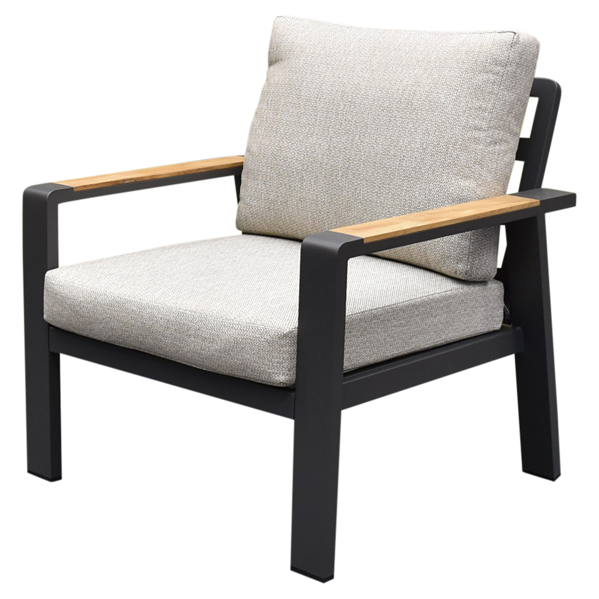 AVH-Collectie Lola lounge tuinstoel aluminium antraciet soft grey kussens