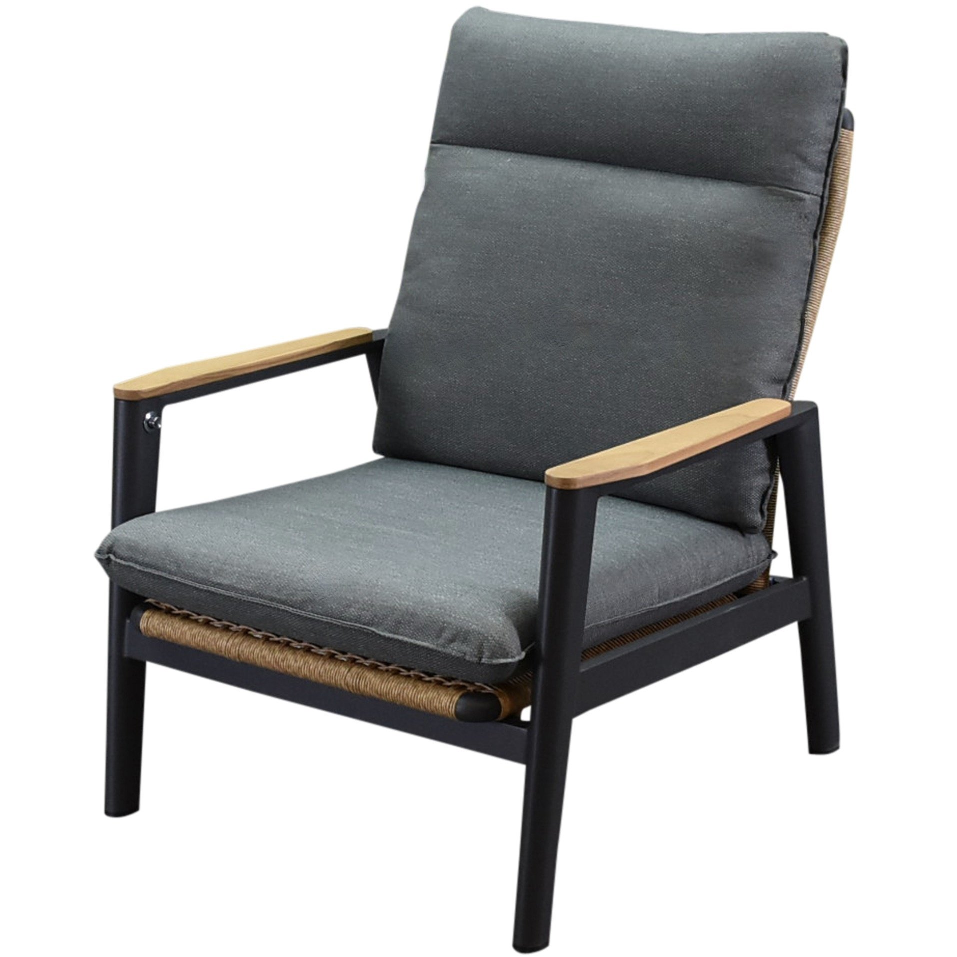 AVH-Collectie Alzano verstelbare lounge tuinstoel aluminium teak antraciet