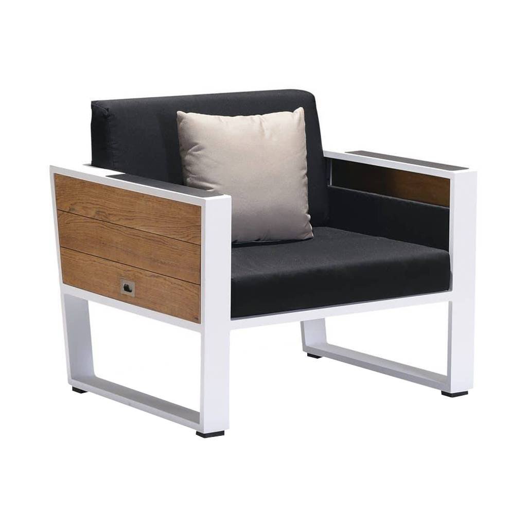 Higold York lounge tuinstoel aluminium wit teak