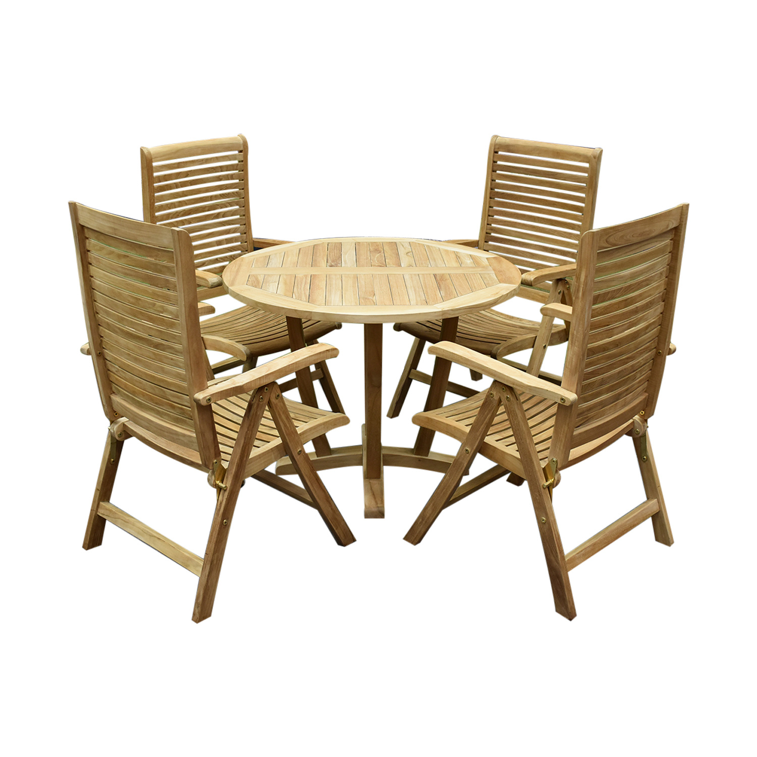 AVH-Collectie Arona legand dining tuinset 120 cm 5 delig teak