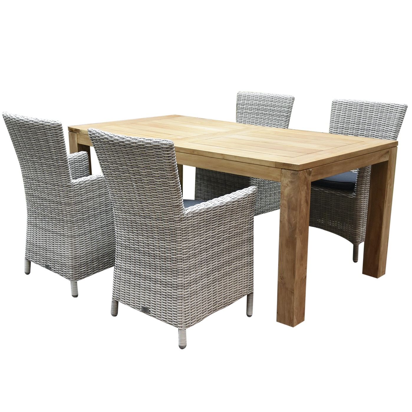 AVH-Collectie Capri Krista dining tuinset 180x95xH77,5 cm 5-delig wit
