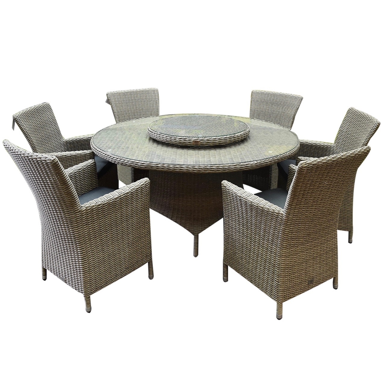 AVH-Collectie Capri Riccione dining tuinset 150 cm rond 8-delig grijs