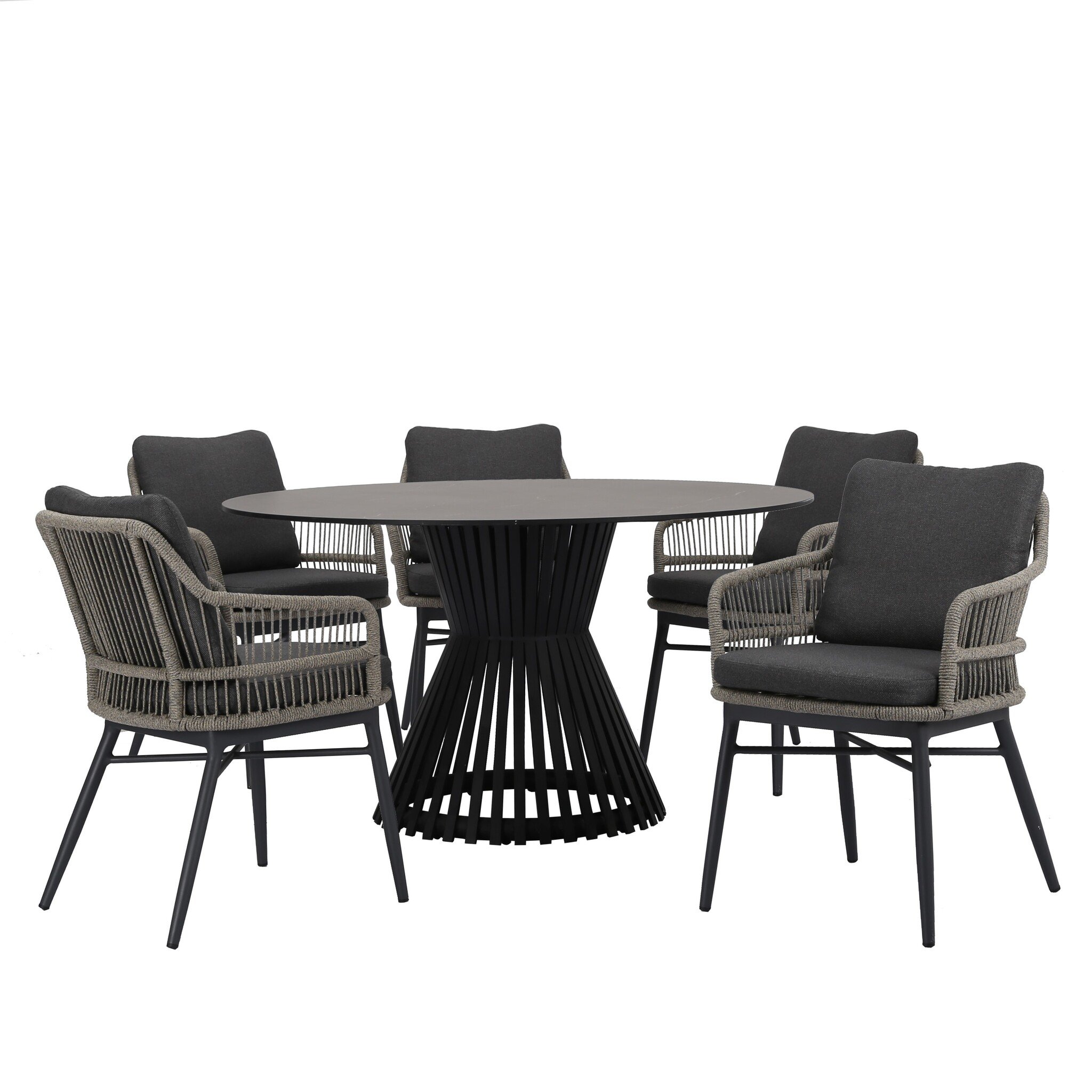 AVH-Collectie Catania Pasadena dining tuinset 140xH75 cm rond  6 delig