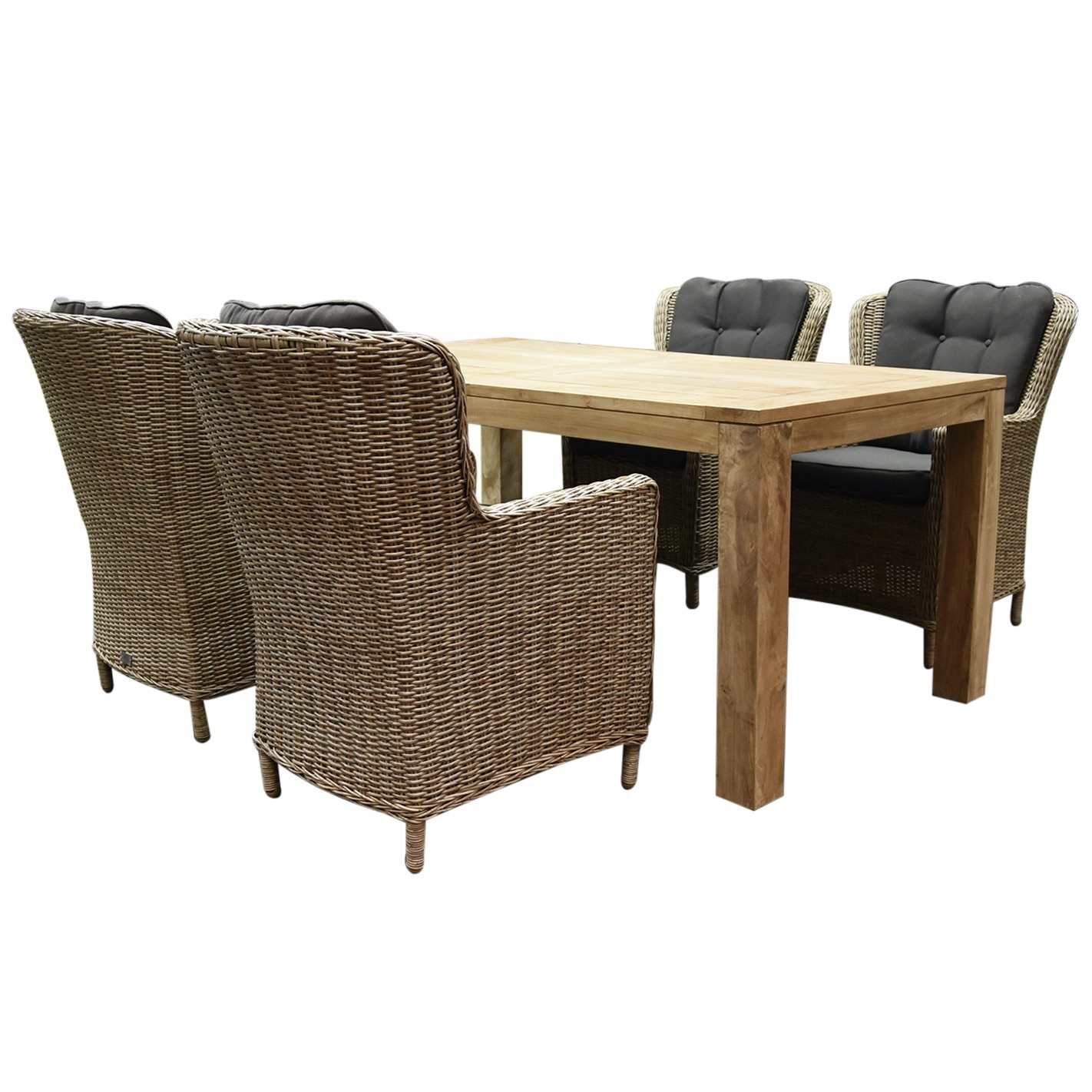 AVH-Collectie Marina Krista dining tuinset 180x95x77,5 cm 5-delig teak